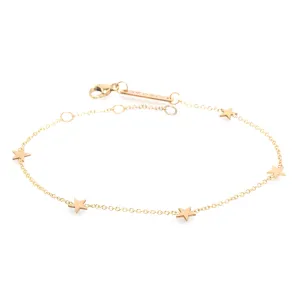 14k 5 Itty Bitty Star Station Bracelet