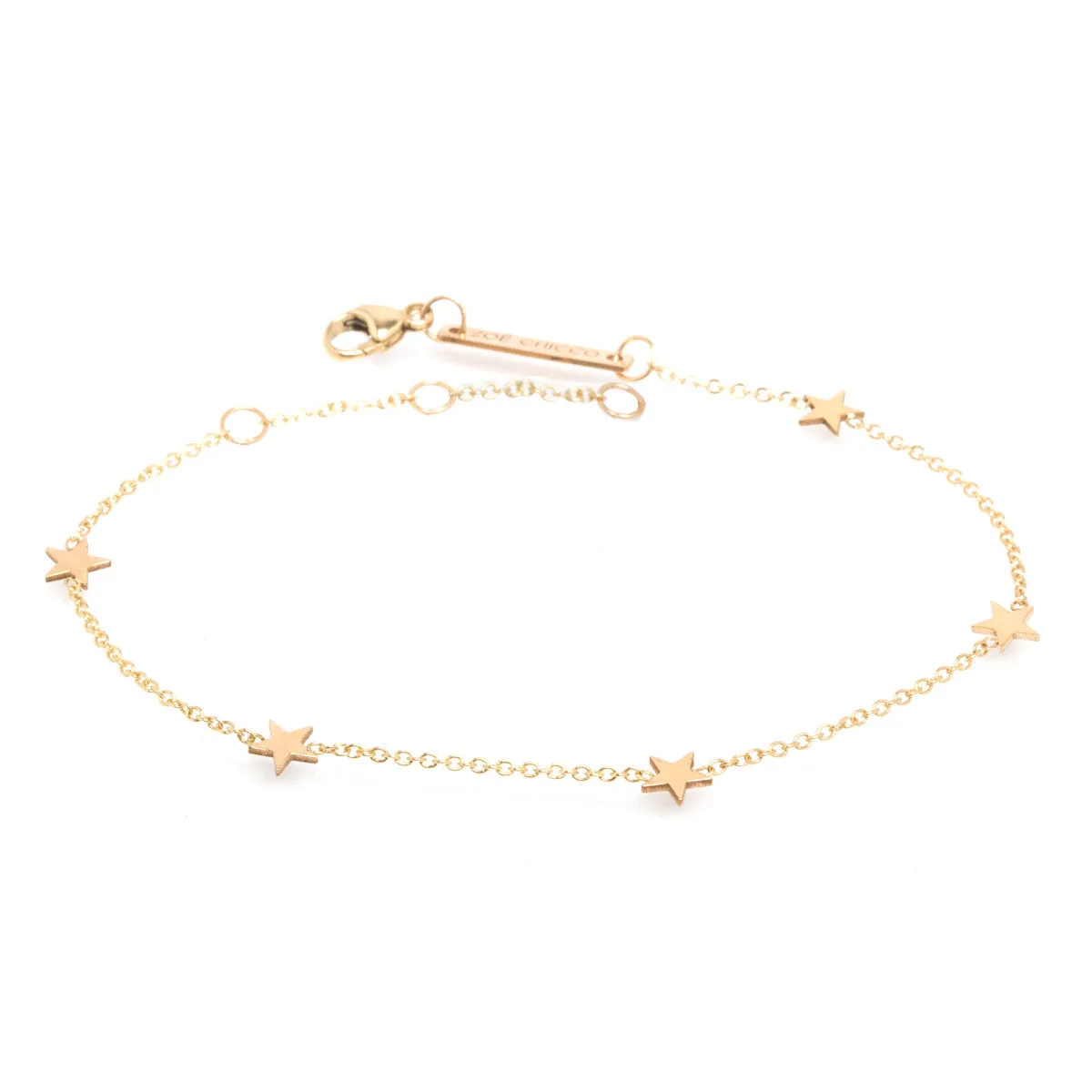 14k 5 Itty Bitty Star Station Bracelet