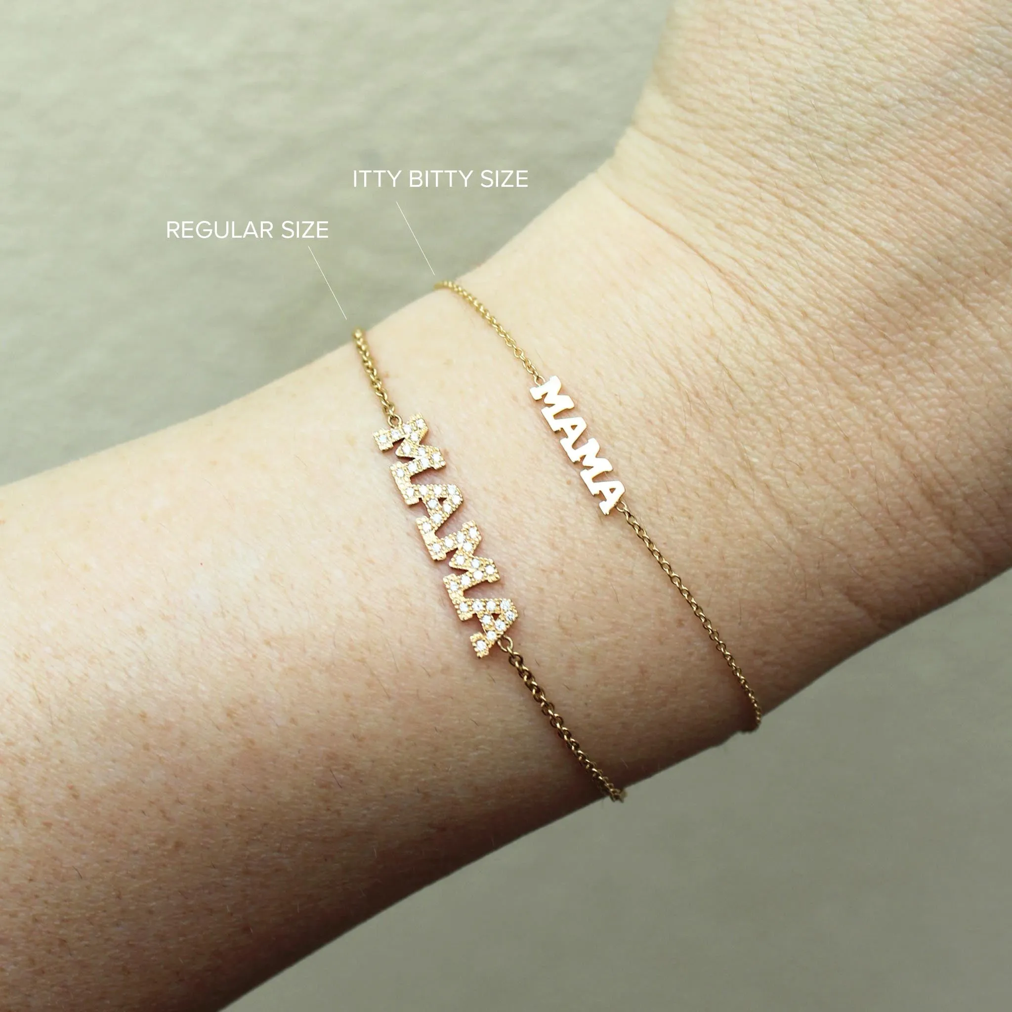 14k Itty Bitty Pavé Diamond MAMA Bracelet