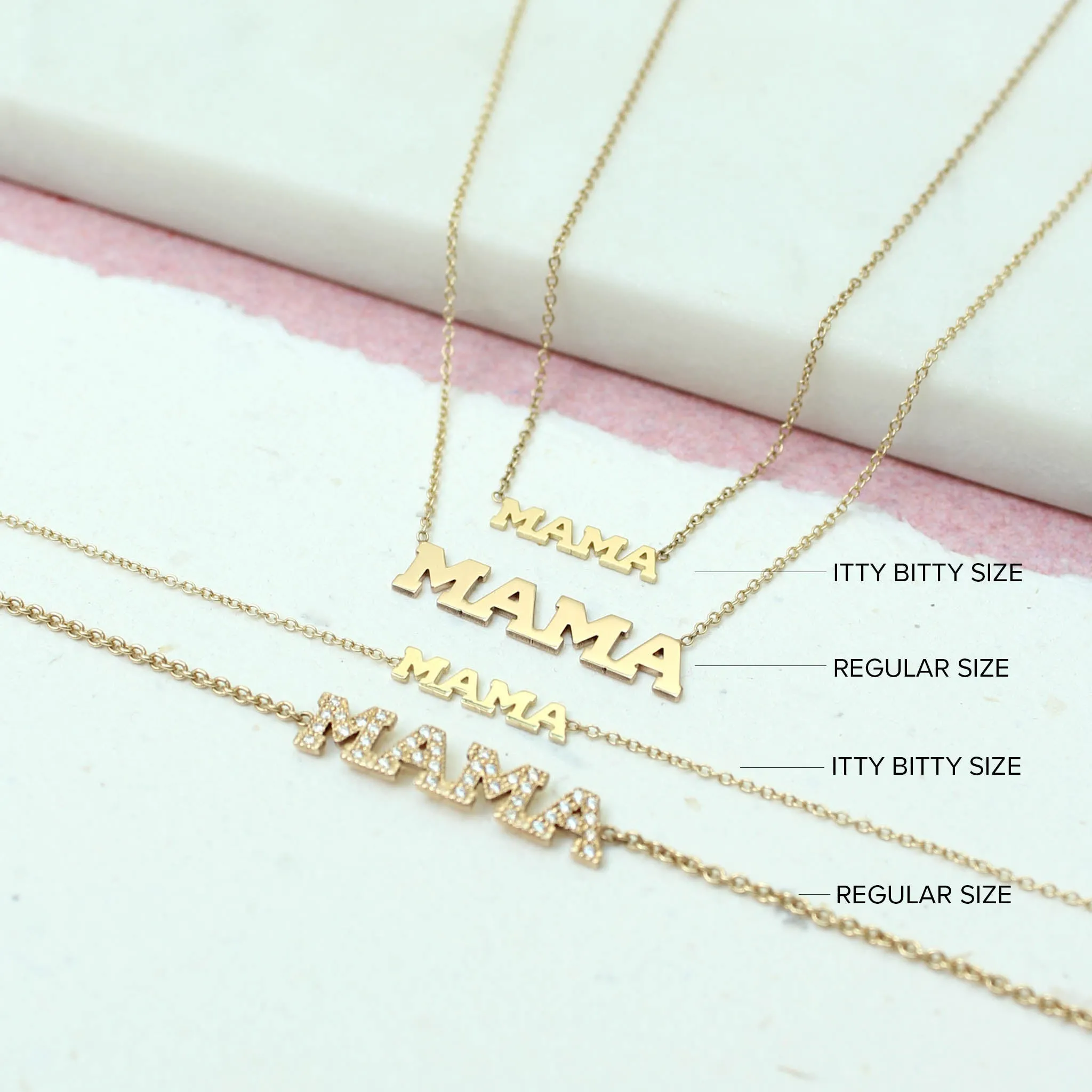 14k Itty Bitty Pavé Diamond MAMA Bracelet