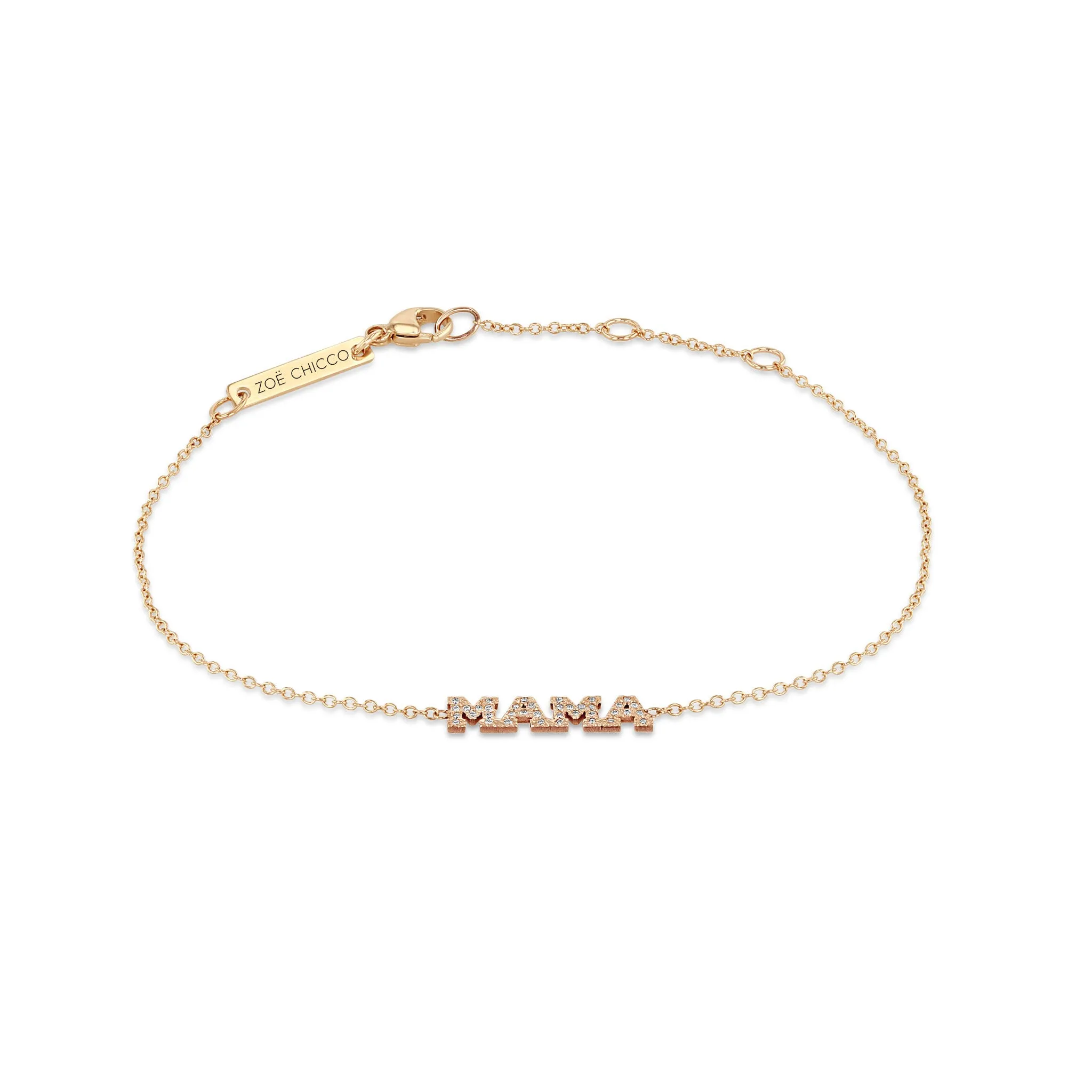 14k Itty Bitty Pavé Diamond MAMA Bracelet