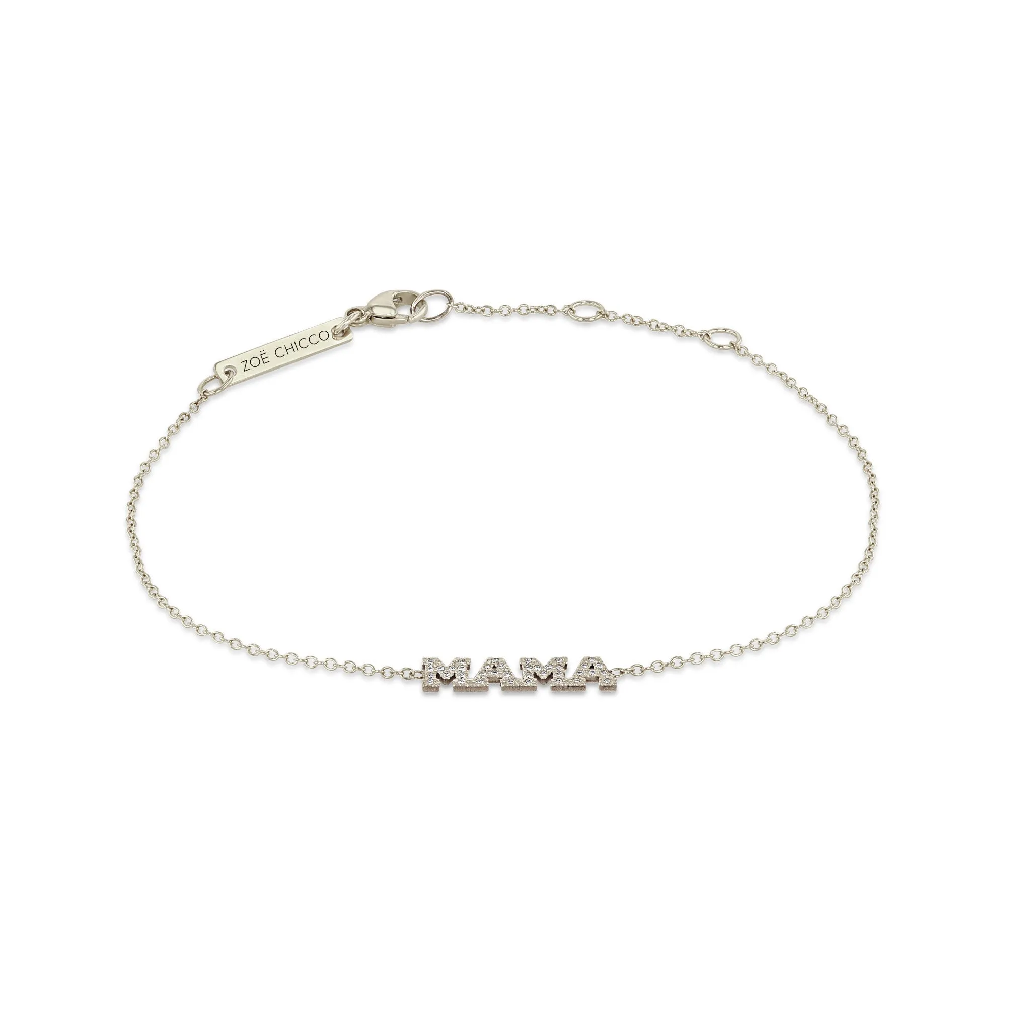 14k Itty Bitty Pavé Diamond MAMA Bracelet