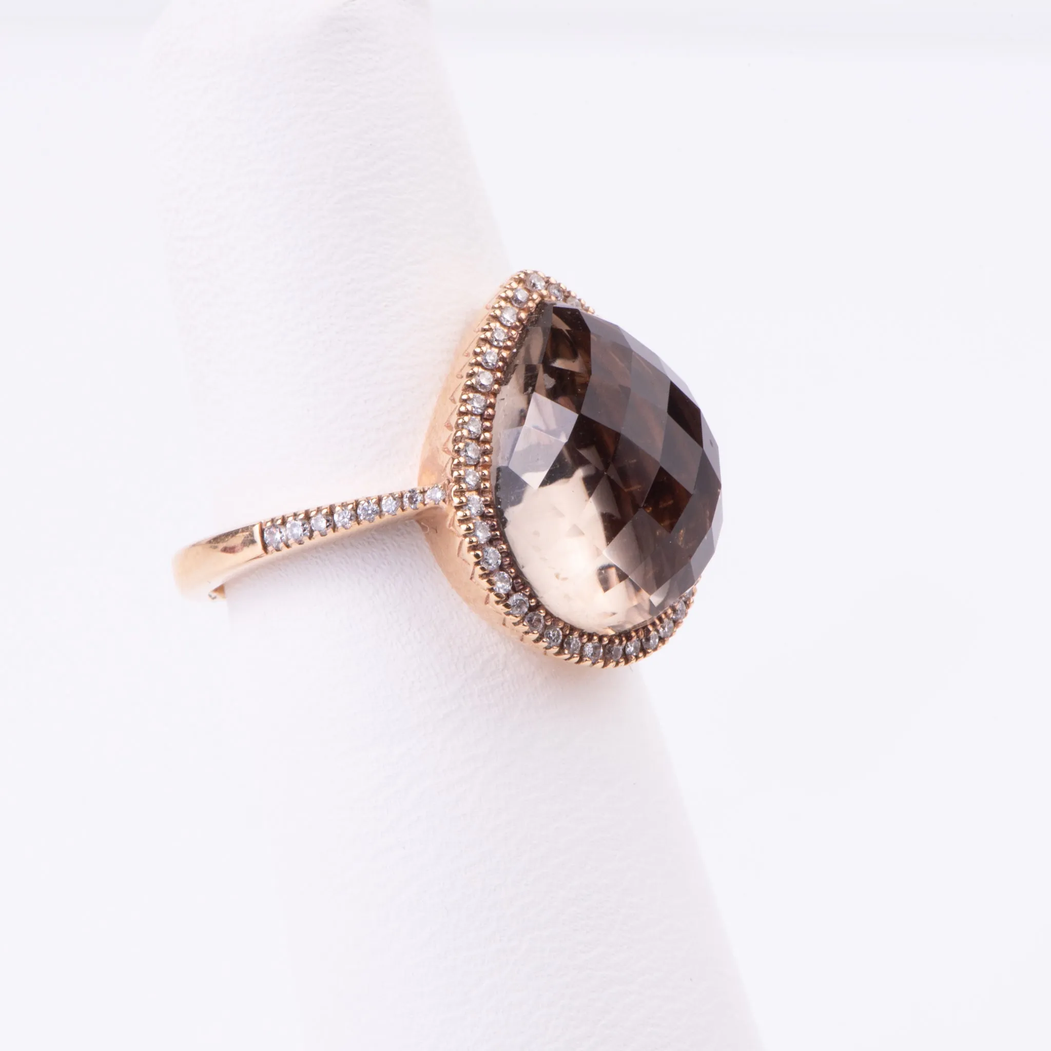 14kt Rose Gold Smoky Topaz Quartz Ring