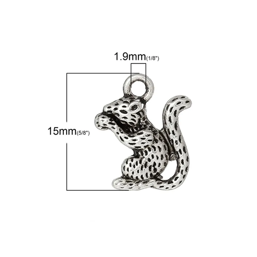 20 Pcs Tibetan Silver MOUSE 15mm x 13mm Charms Pendants, Lead & Nickel Free Metal Charms Pendants Beads