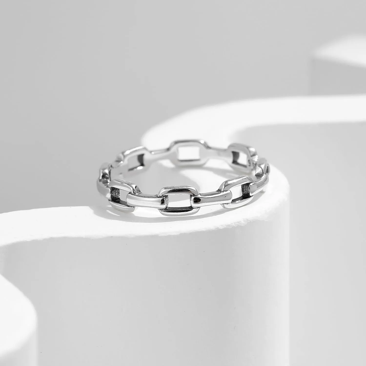 925 Sterling Silver Daily Retro Lock Eternity Bands Rings Vintage Stackable Party Fine Rings For Women Accessories