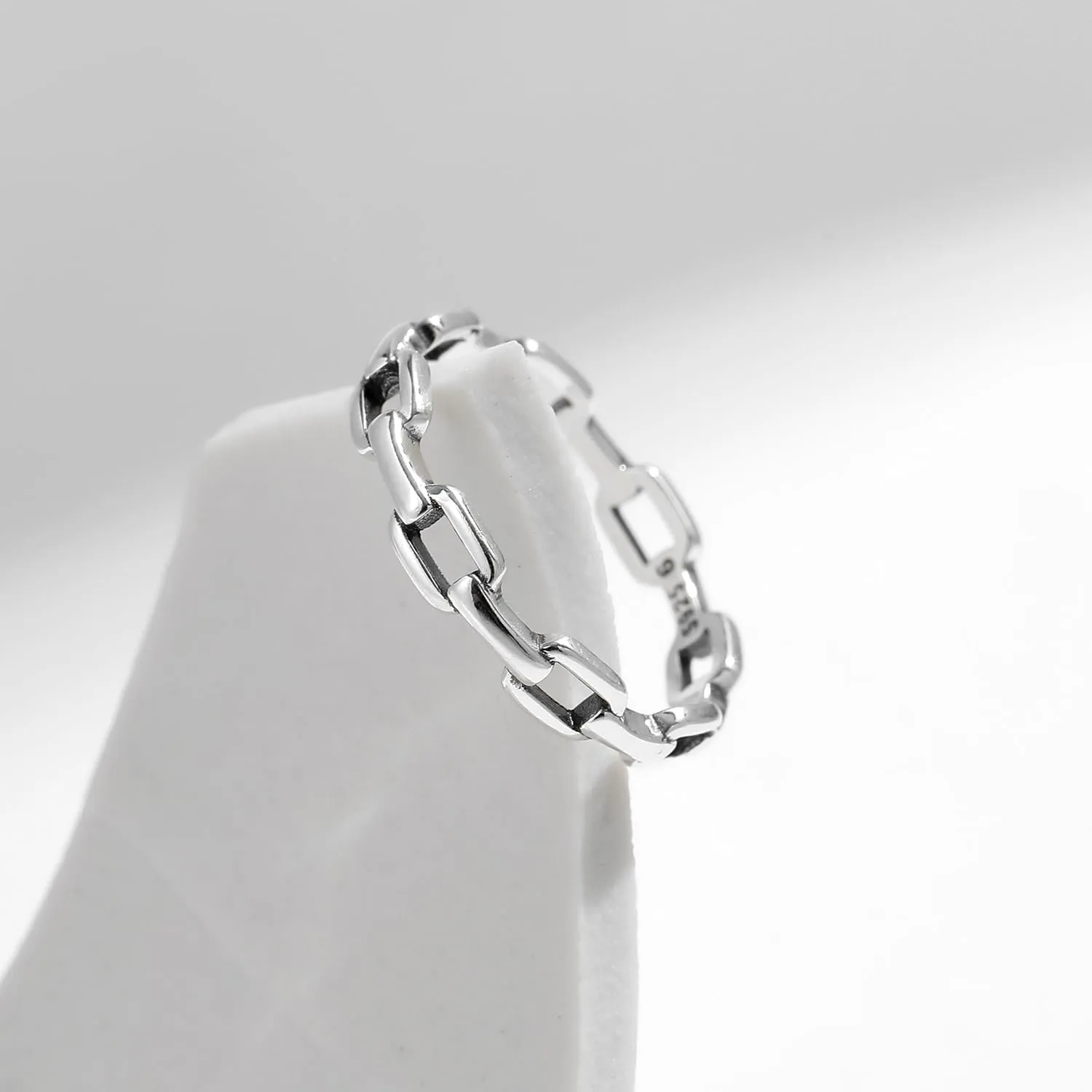 925 Sterling Silver Daily Retro Lock Eternity Bands Rings Vintage Stackable Party Fine Rings For Women Accessories
