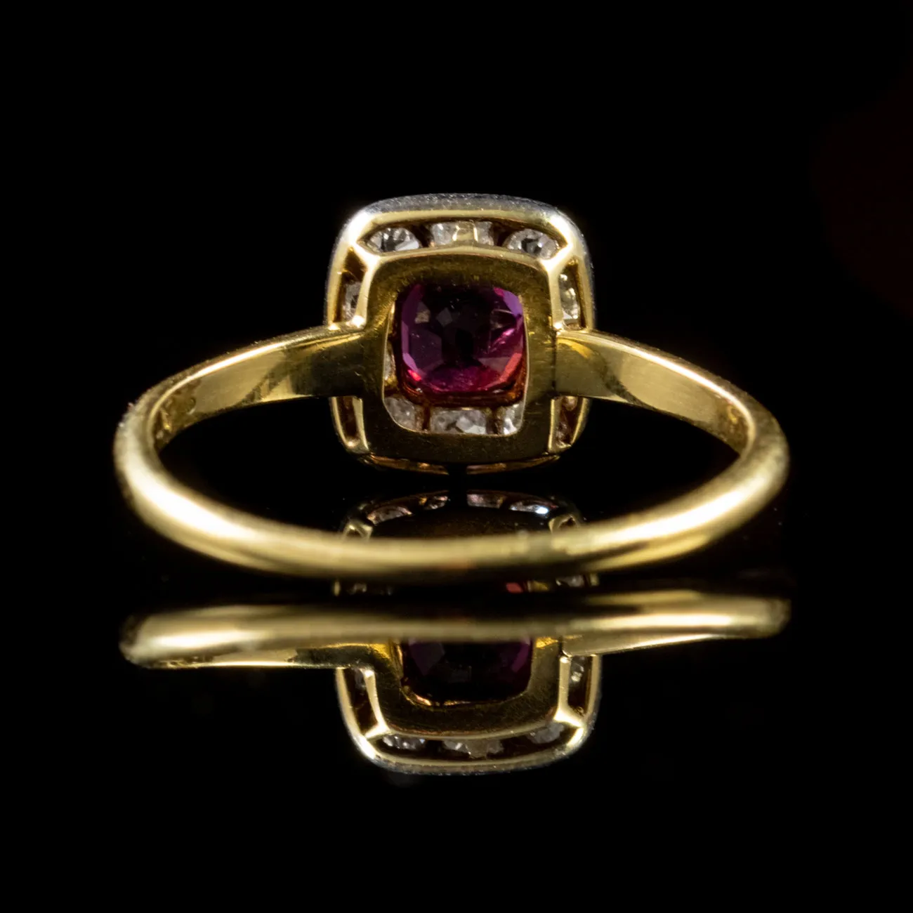 Art Deco Ruby Diamond Ring 18Ct Gold Circa 1930