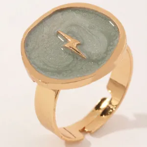 Astral Lightning Bolt Ring in Blue