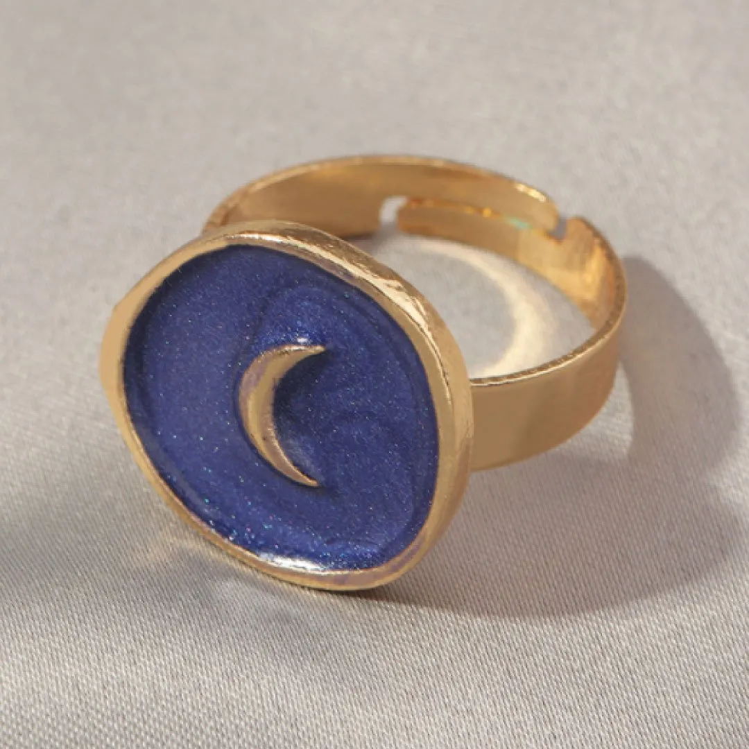 Astral Lightning Bolt Ring in Blue