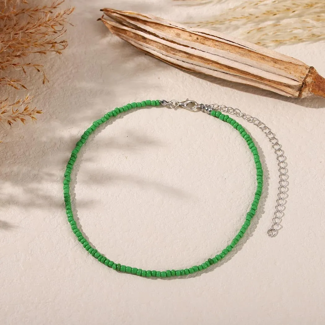 Boho Beaded Choker Necklace Colorful Short Necklaces Summer Beach Necklaces Jewelry for Women