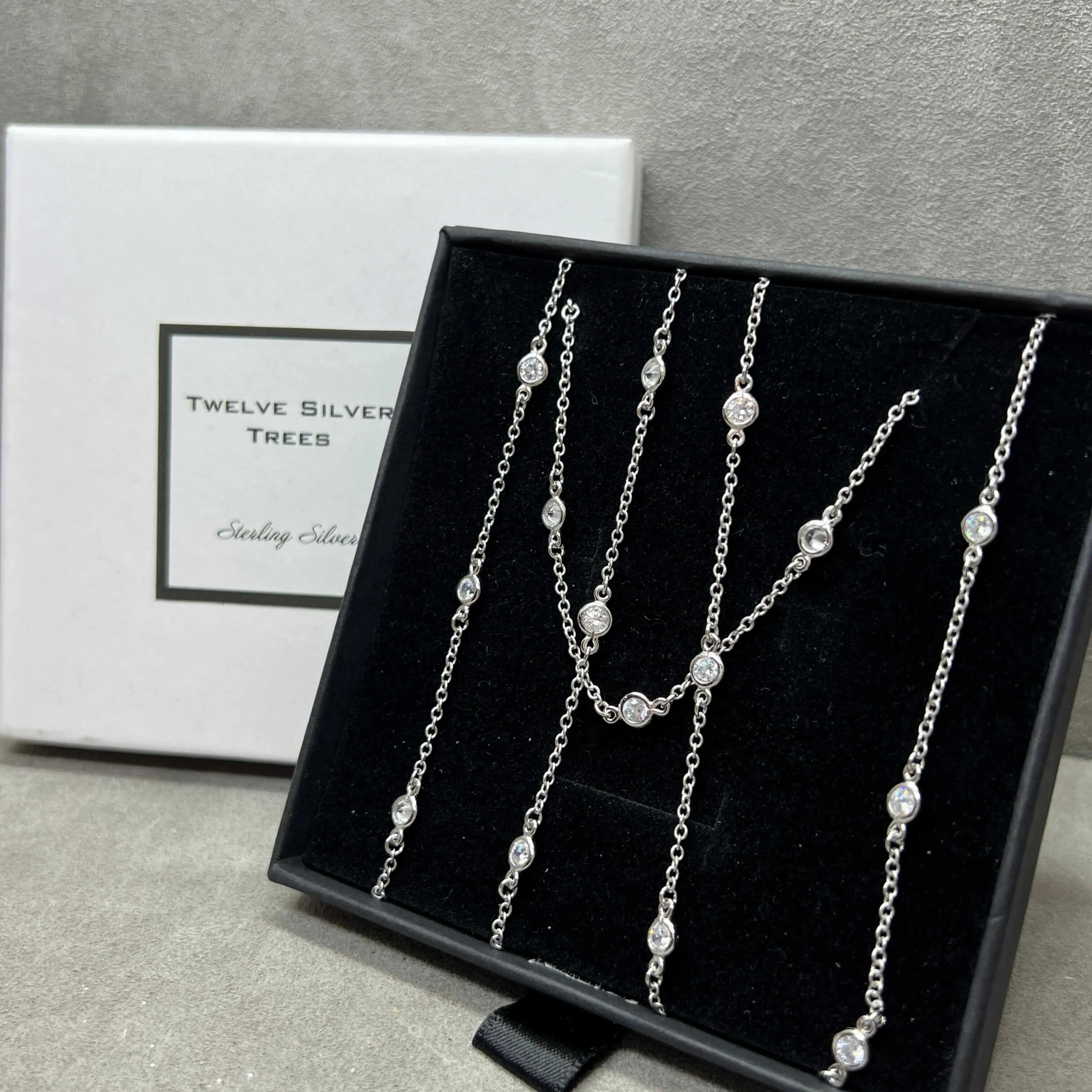 Created Diamond By The Yard Station Necklace