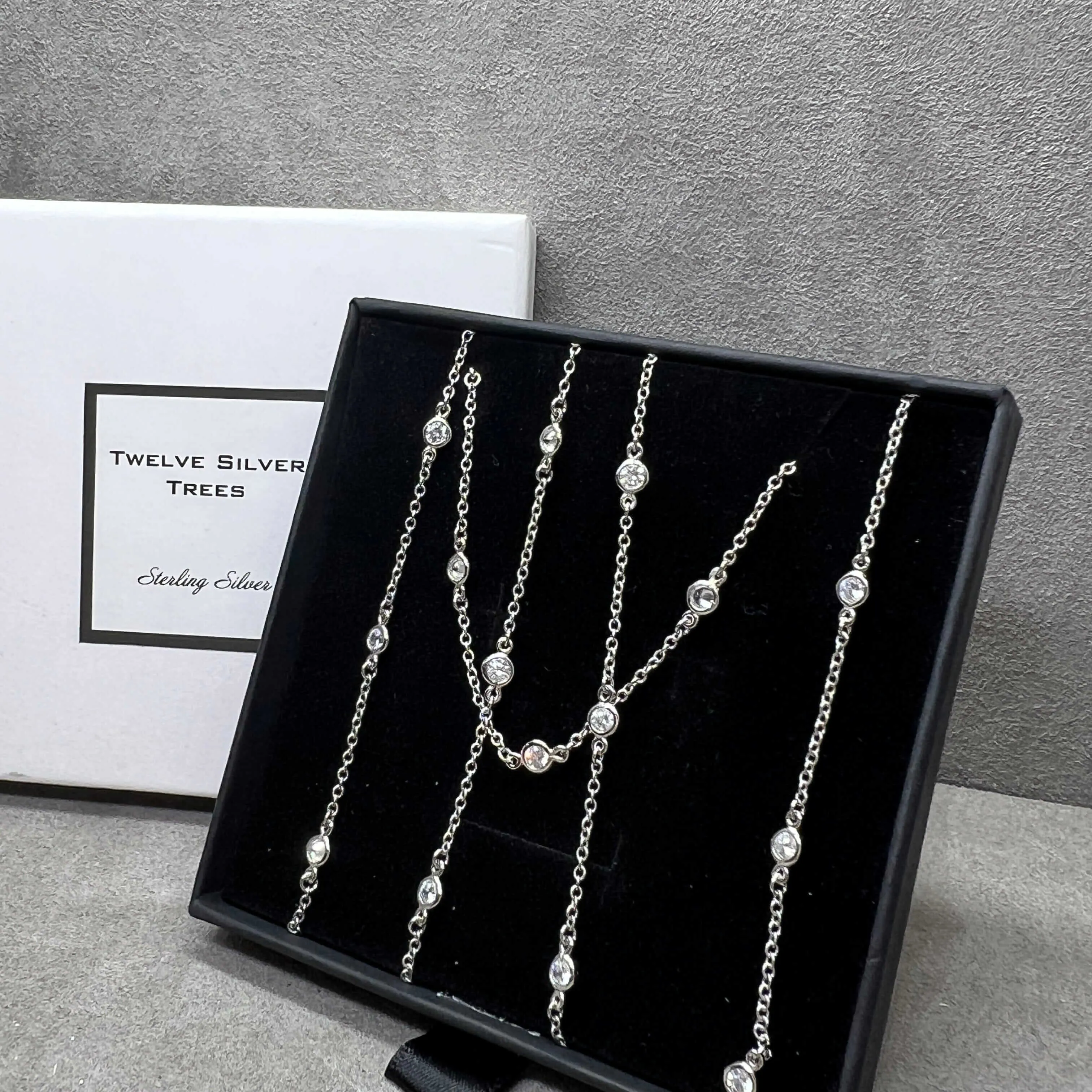 Created Diamond By The Yard Station Necklace
