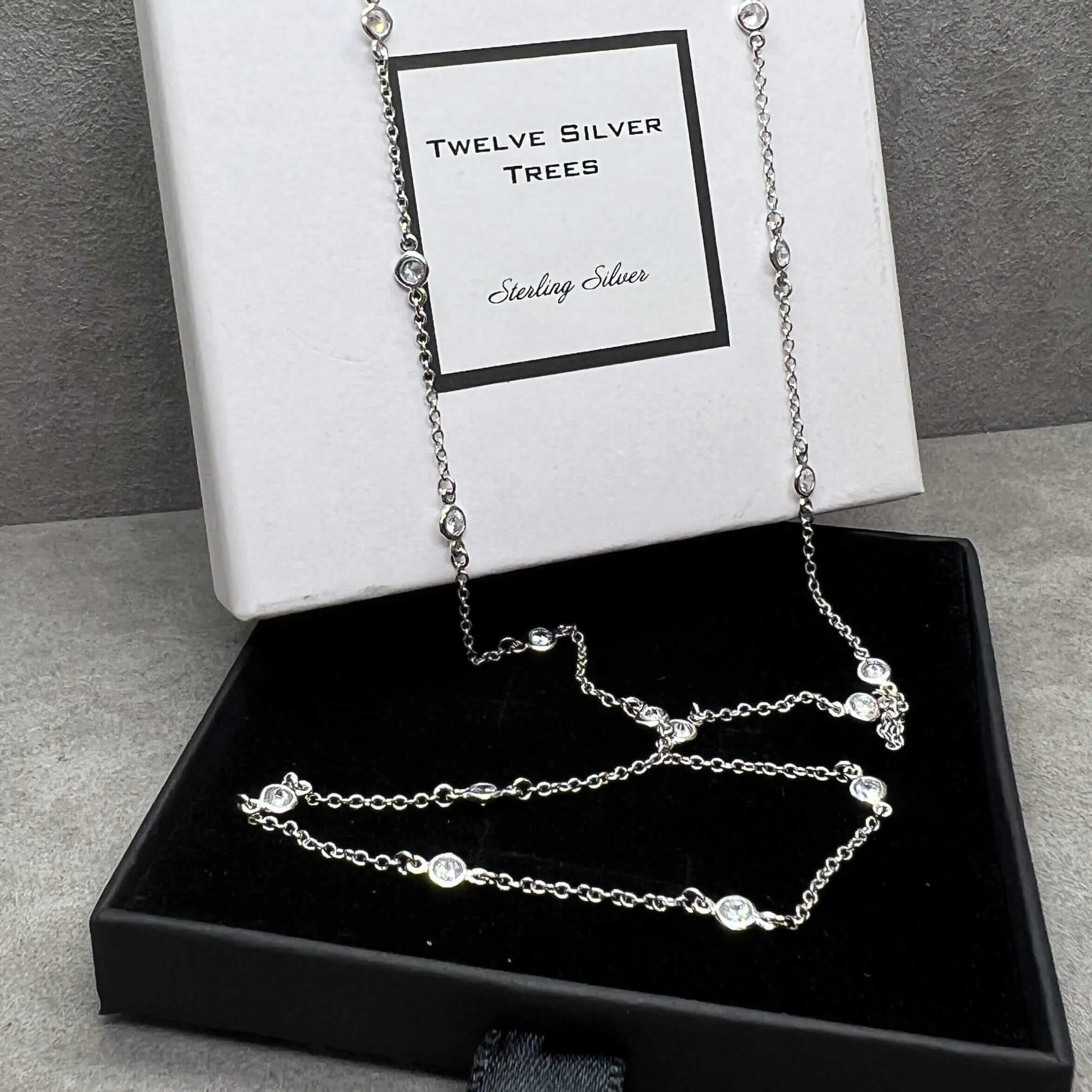 Created Diamond By The Yard Station Necklace