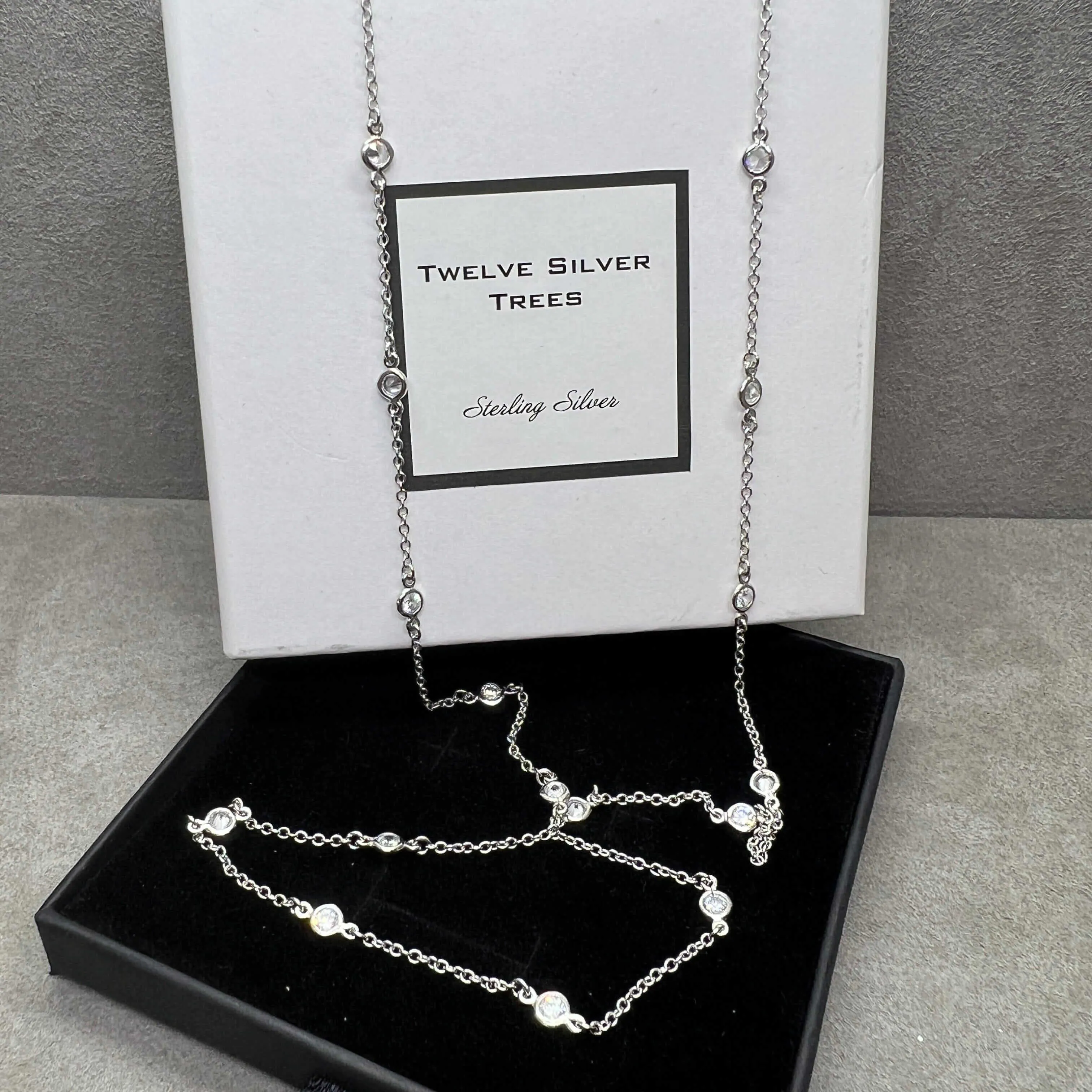 Created Diamond By The Yard Station Necklace