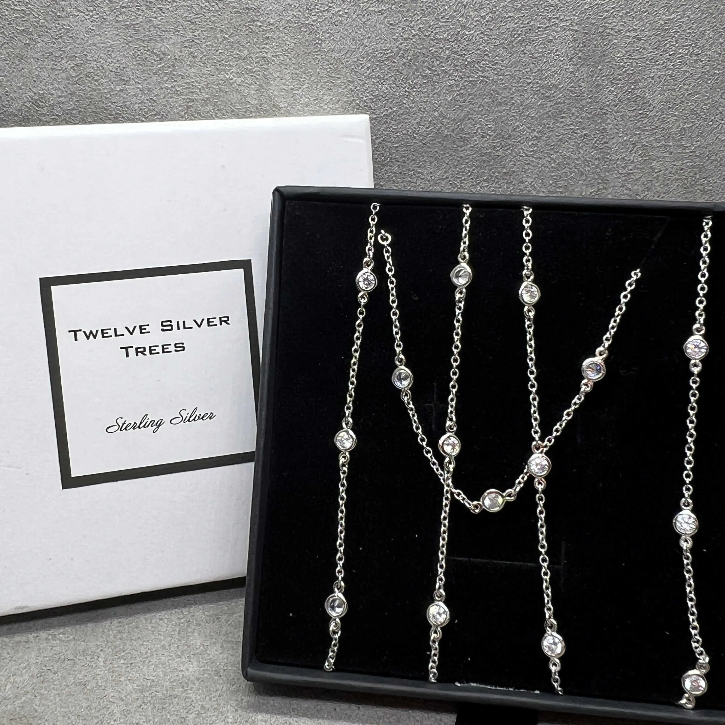 Created Diamond By The Yard Station Necklace