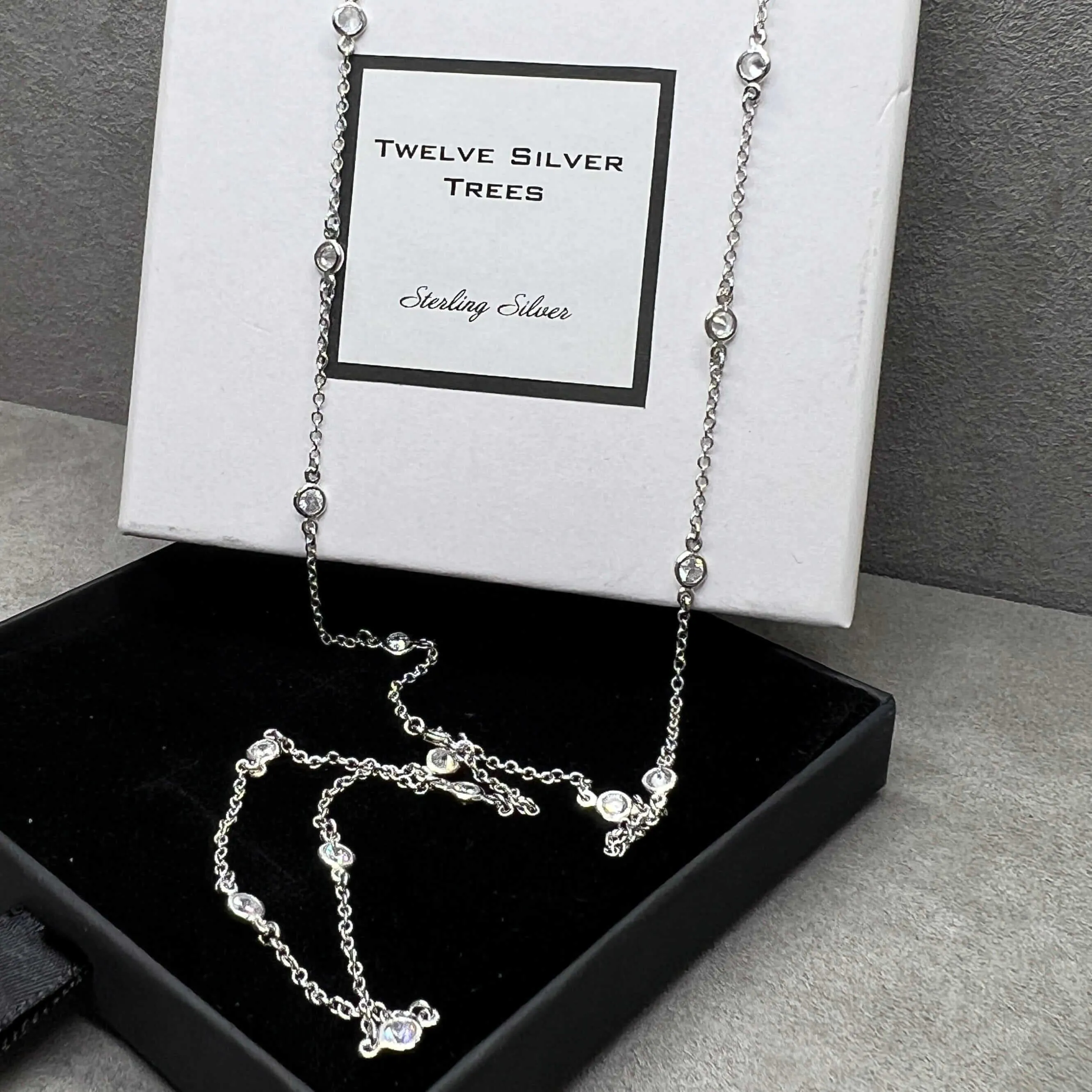 Created Diamond By The Yard Station Necklace