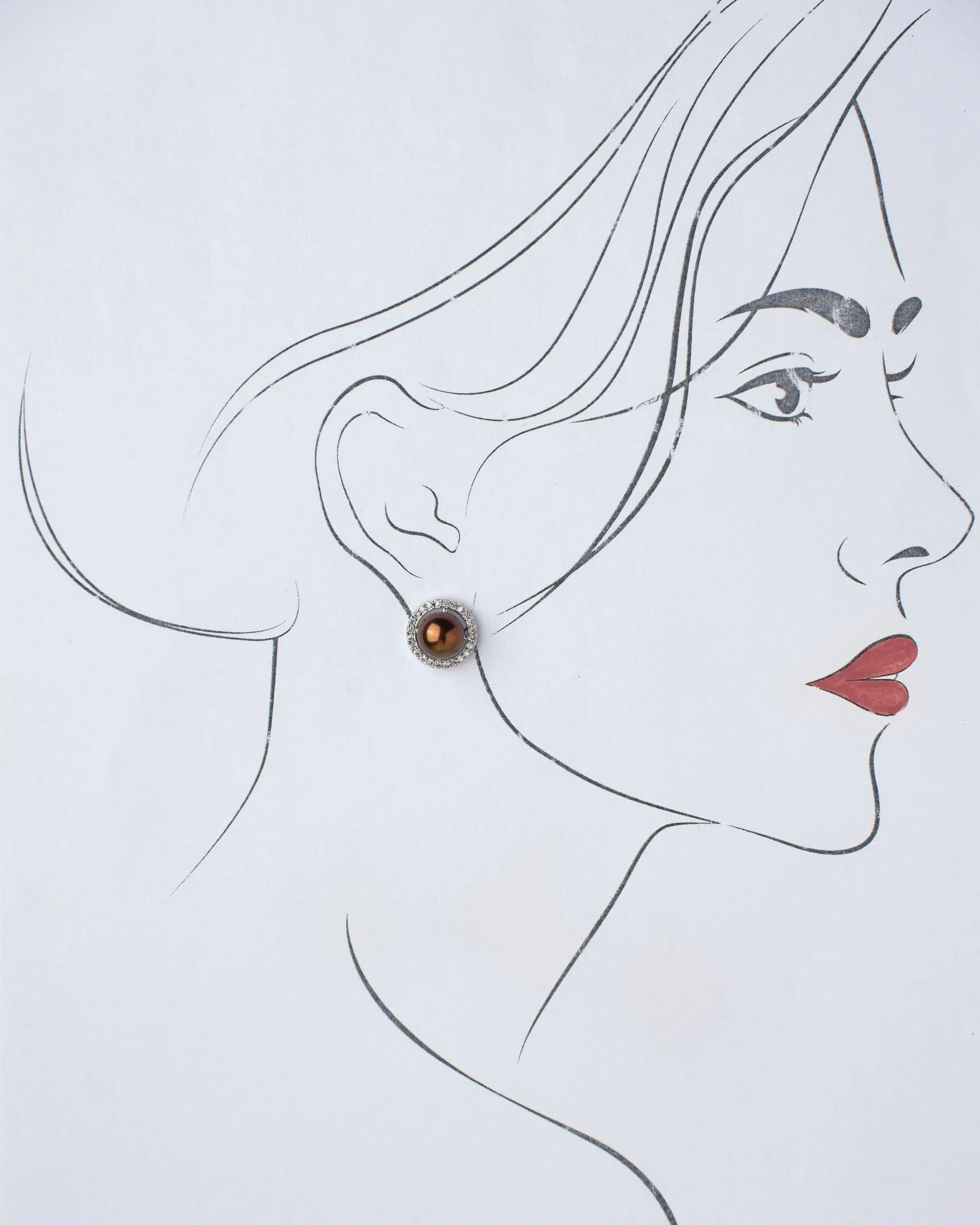 Elegant Black Stud Pearl Earring