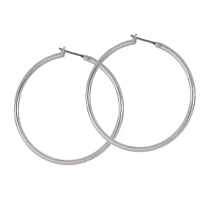 Extra Large 1.75" Hoop Earring - Rhodium
