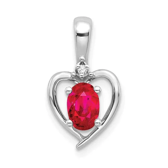 Gemstone and Diamond Heart Pendants