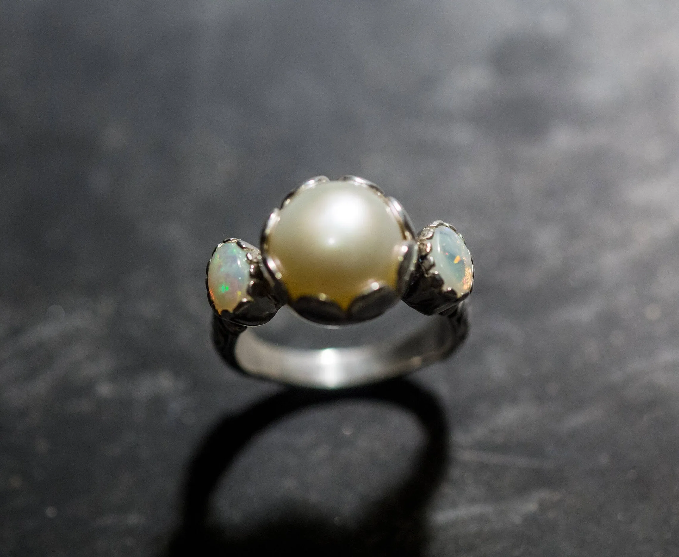 Genuine Pearl Ring - Real Opal Ring - Vintage Pearl Ring