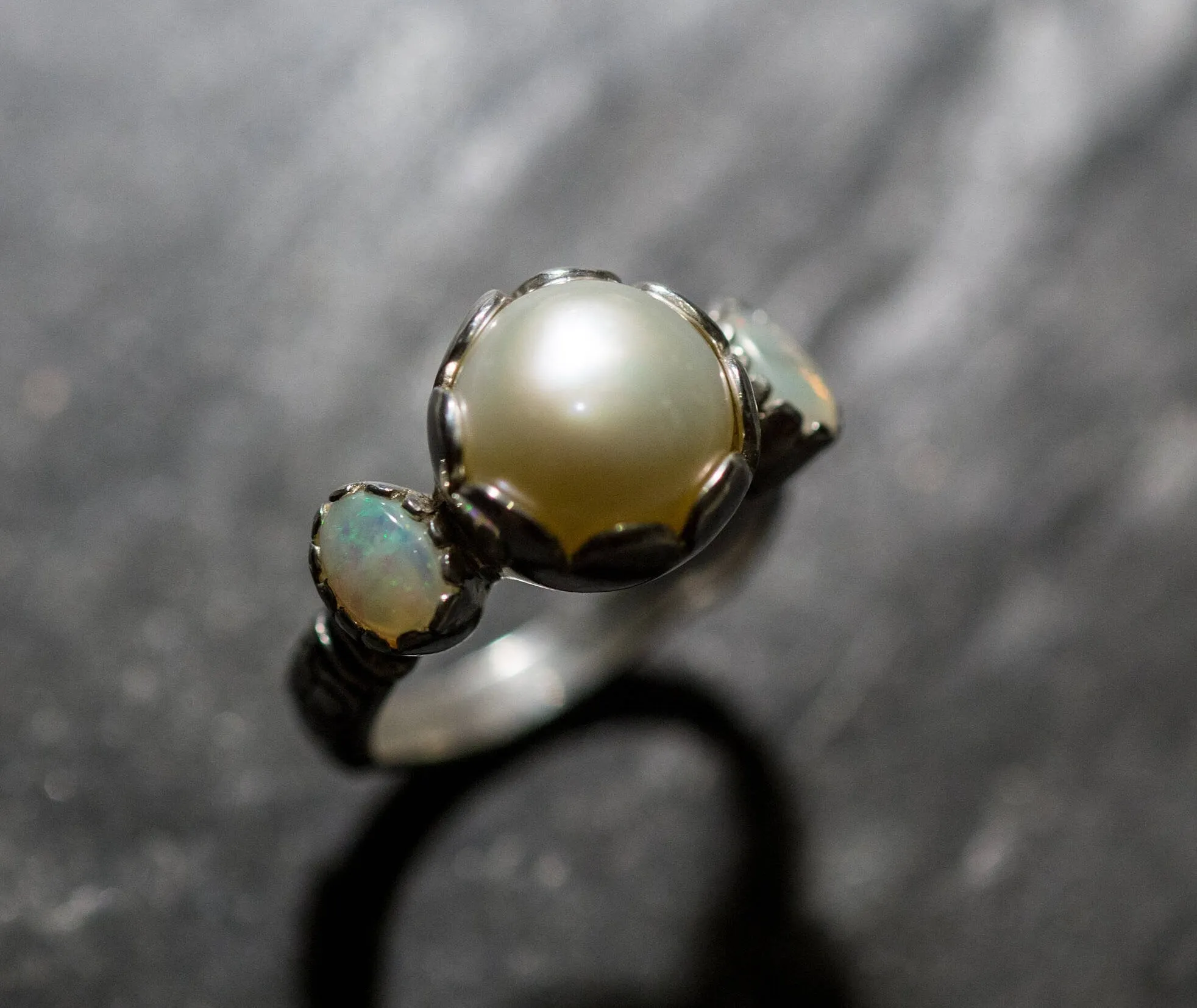 Genuine Pearl Ring - Real Opal Ring - Vintage Pearl Ring