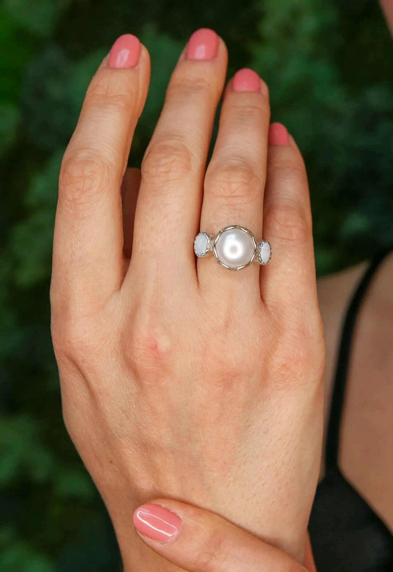 Genuine Pearl Ring - Real Opal Ring - Vintage Pearl Ring