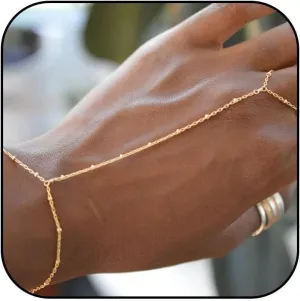 Hand Chain Bracelet for Women Dainty Gold Bracelets Trendy Ring Bracelet Hand Chain Hand Jewelry Gifts for Women