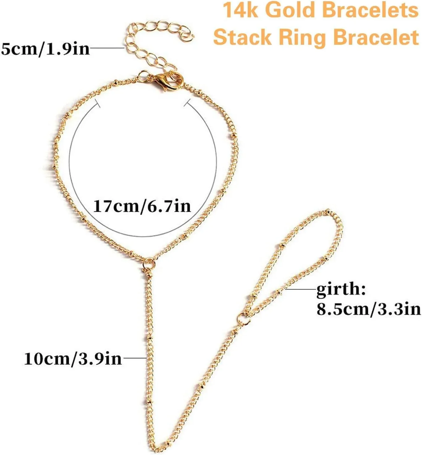 Hand Chain Bracelet for Women Dainty Gold Bracelets Trendy Ring Bracelet Hand Chain Hand Jewelry Gifts for Women