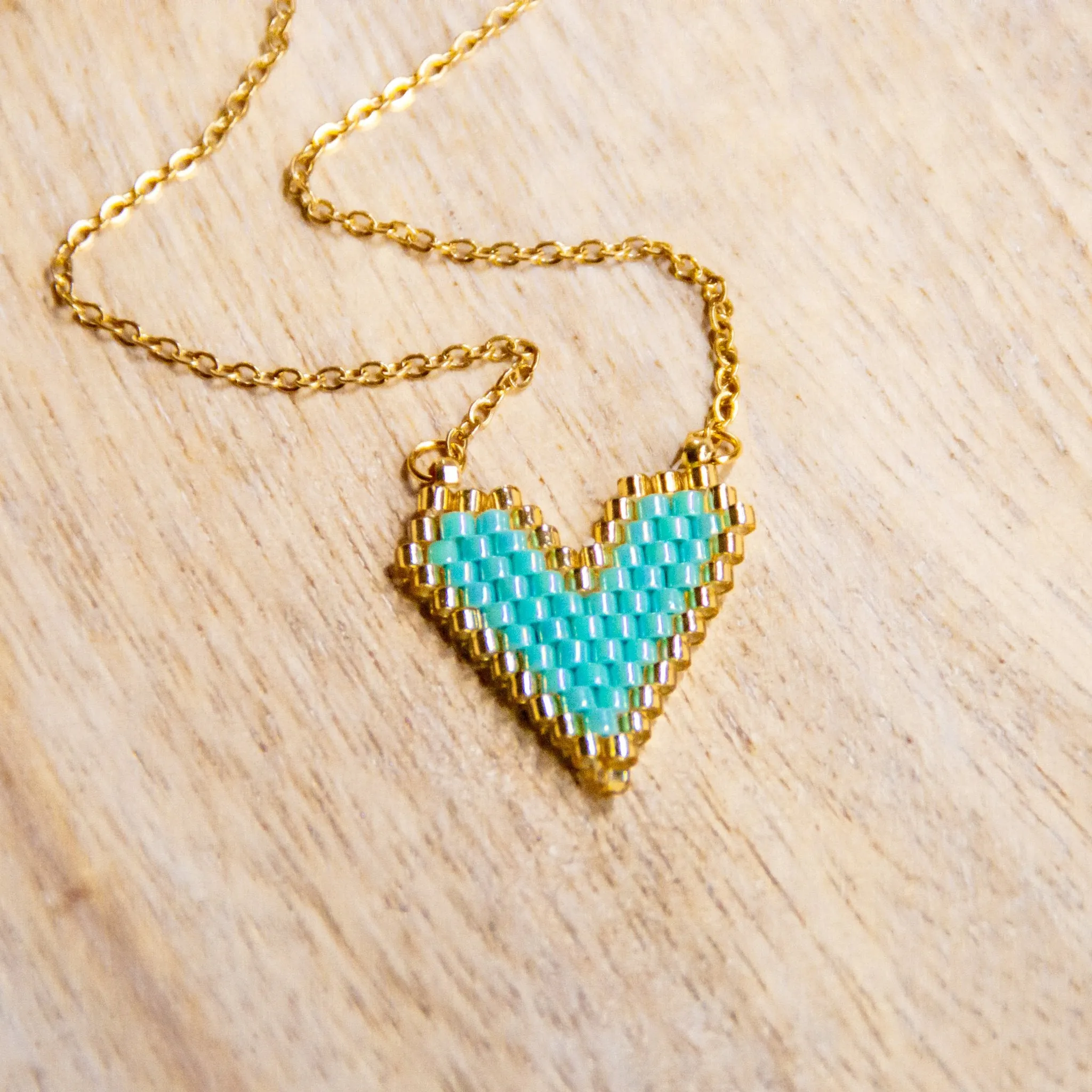 Heart Beaded Charm Necklace