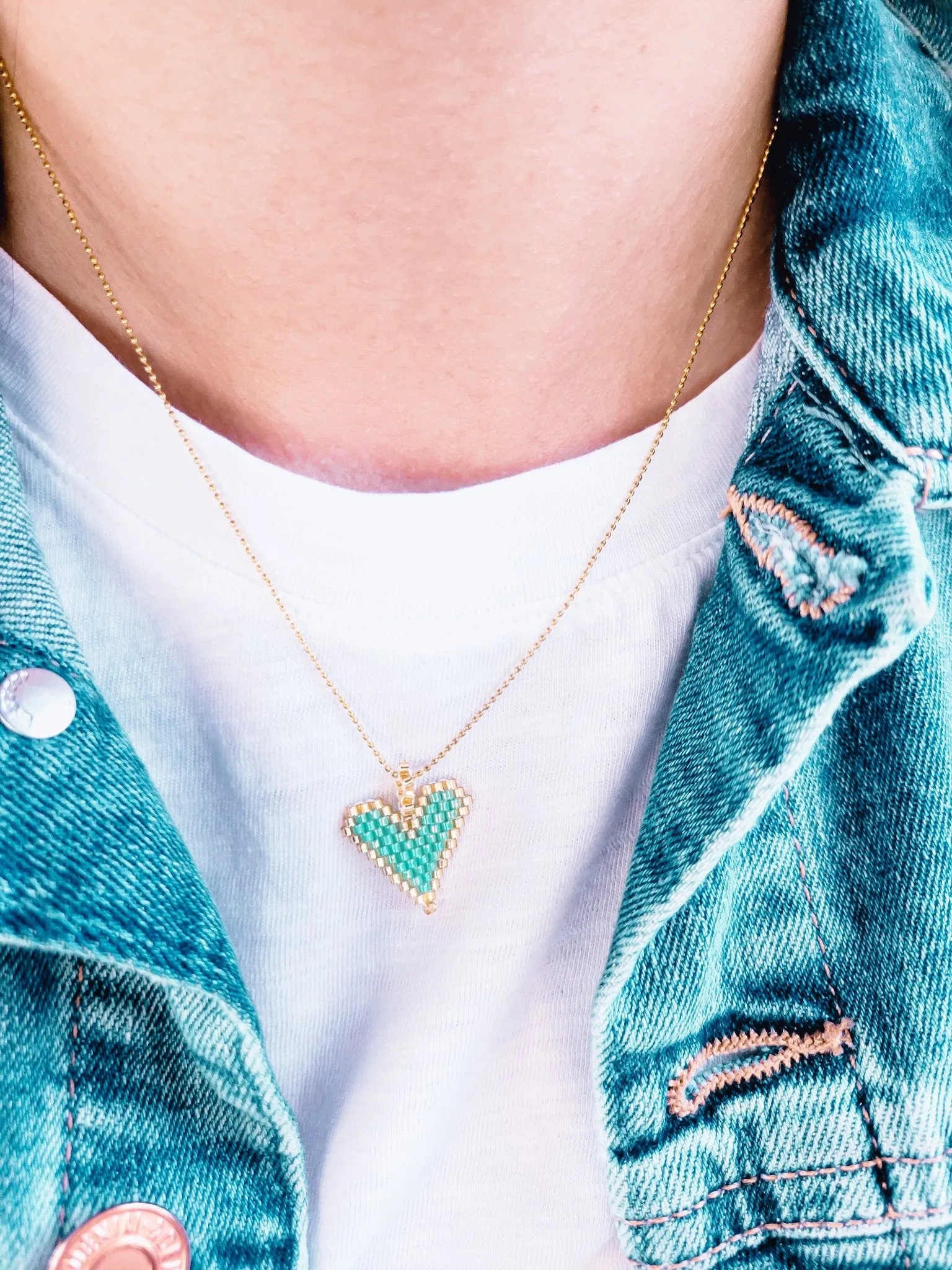 Heart Beaded Charm Necklace