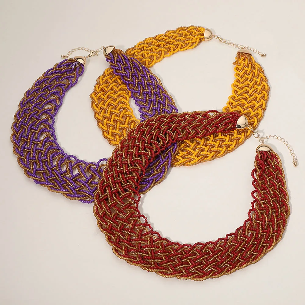 iLLASPARKZ Bold Seed Beaded Collar Necklace