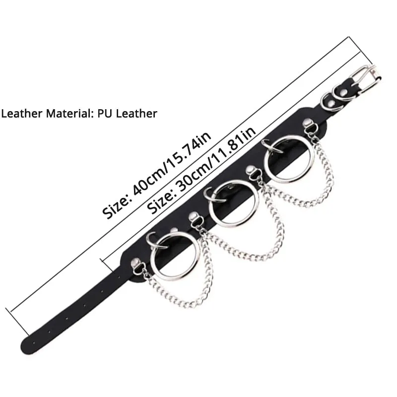 Leather Choker collar for women goth punk choker chain silver color harajuku Collar Sexy Vegan  chocker bondage festival jewelry