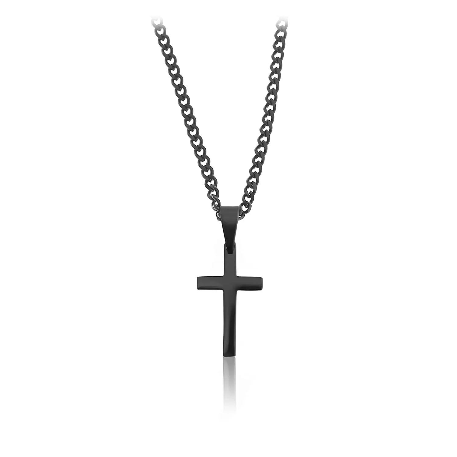 Made by Nami Necklace for Men with or without Various Pendants - Mens High-Quality Stainless Steel Necklace Chain 23" - Gold Silver Gun-Metal Black - Handmade Surfer Jewelry (Silver Compass)