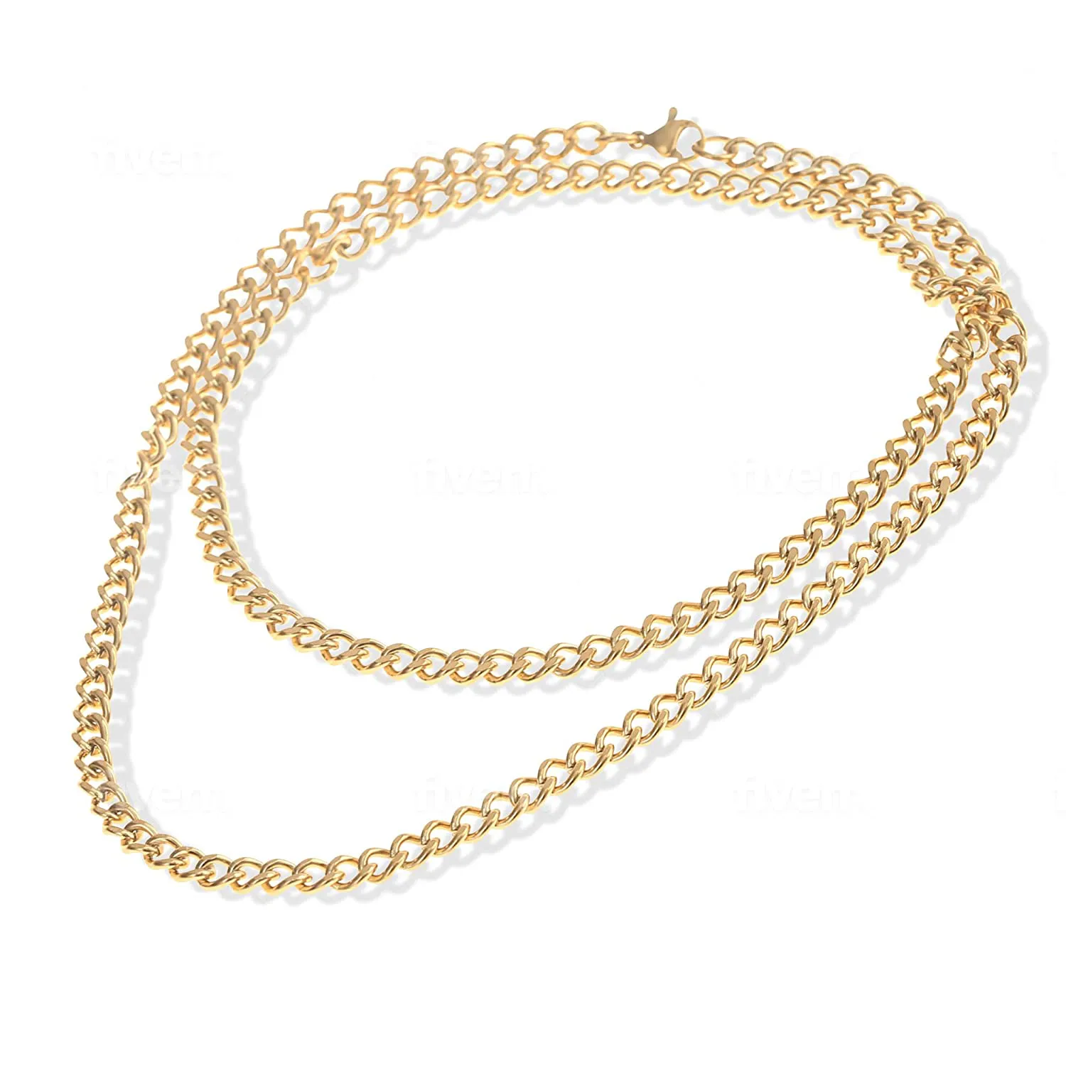 Made by Nami Necklace for Men with or without Various Pendants - Mens High-Quality Stainless Steel Necklace Chain 23" - Gold Silver Gun-Metal Black - Handmade Surfer Jewelry (Silver Compass)
