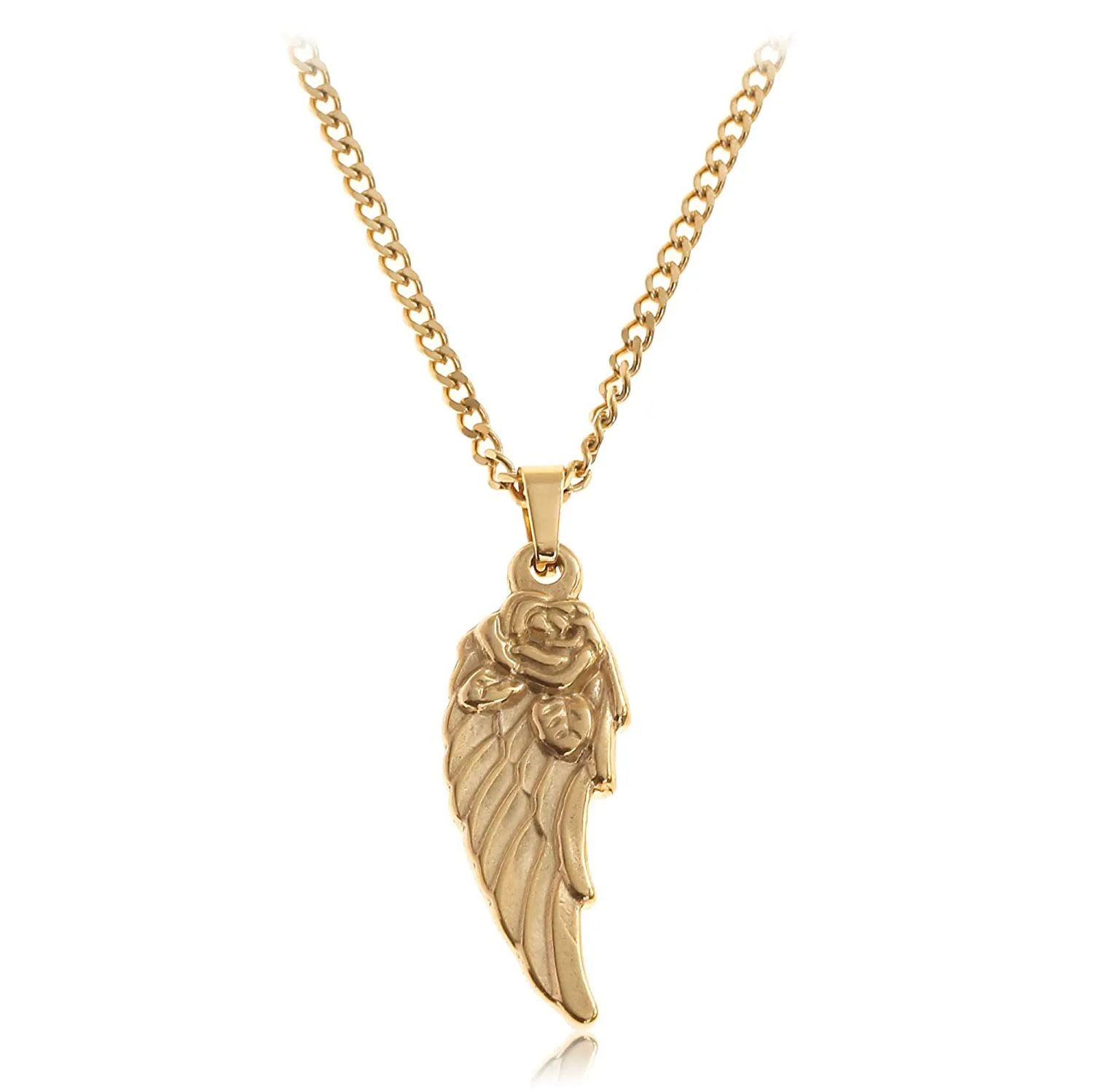 Made by Nami Necklace for Men with or without Various Pendants - Mens High-Quality Stainless Steel Necklace Chain 23" - Gold Silver Gun-Metal Black - Handmade Surfer Jewelry (Silver Compass)