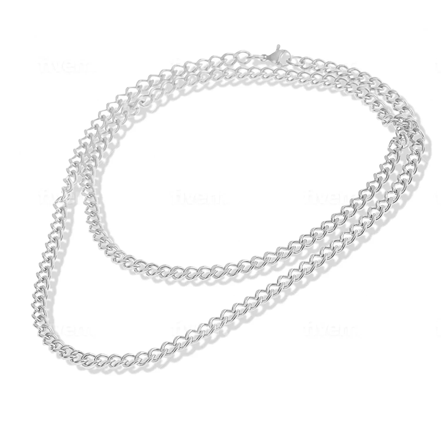 Made by Nami Necklace for Men with or without Various Pendants - Mens High-Quality Stainless Steel Necklace Chain 23" - Gold Silver Gun-Metal Black - Handmade Surfer Jewelry (Silver Compass)