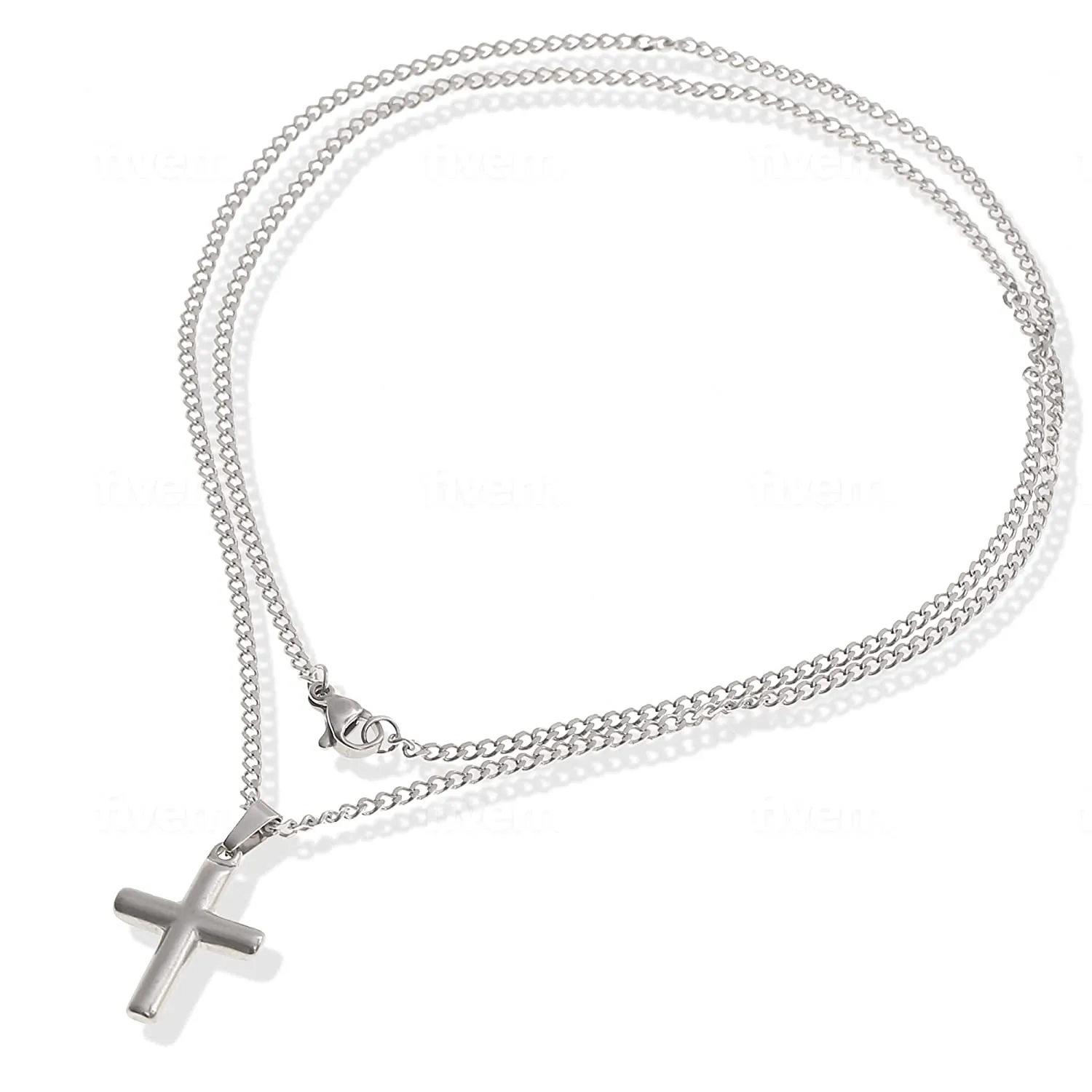 Made by Nami Necklace for Men with or without Various Pendants - Mens High-Quality Stainless Steel Necklace Chain 23" - Gold Silver Gun-Metal Black - Handmade Surfer Jewelry (Silver Compass)