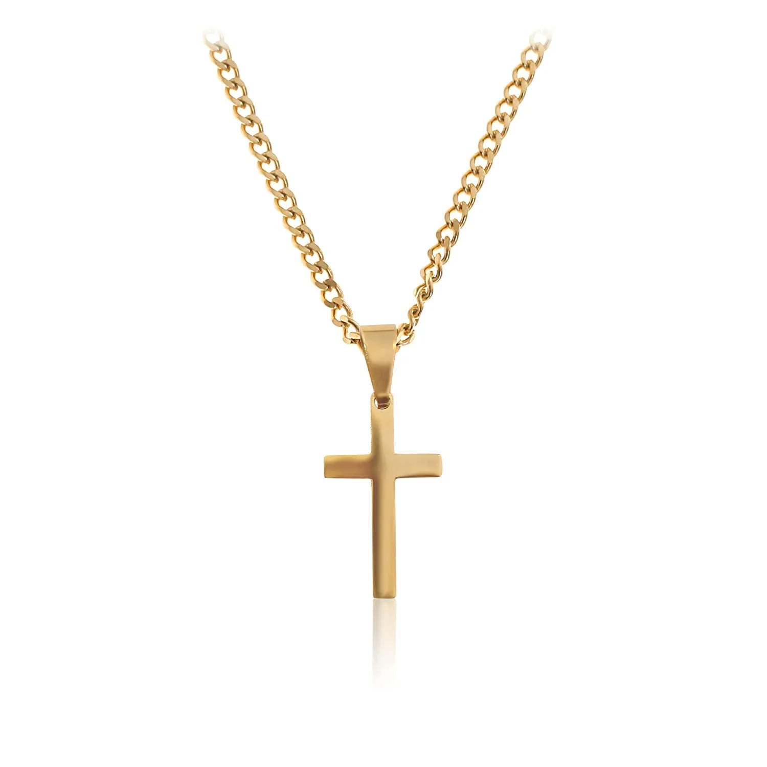 Made by Nami Necklace for Men with or without Various Pendants - Mens High-Quality Stainless Steel Necklace Chain 23" - Gold Silver Gun-Metal Black - Handmade Surfer Jewelry (Silver Compass)