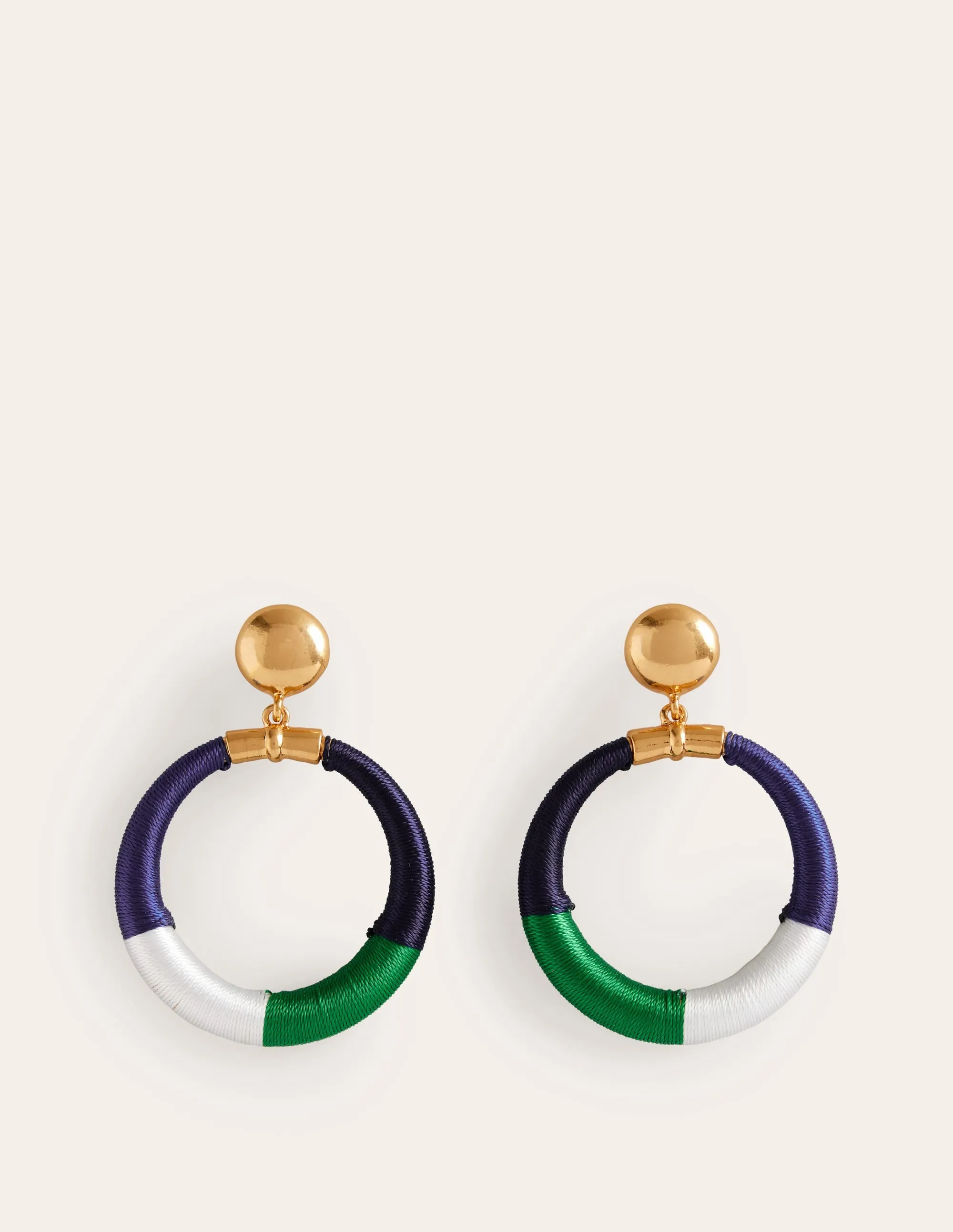 Mega Wrapped Ring Earrings-Blue