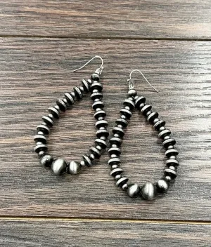 Navajo Pearl Drop Earrings 2.7"