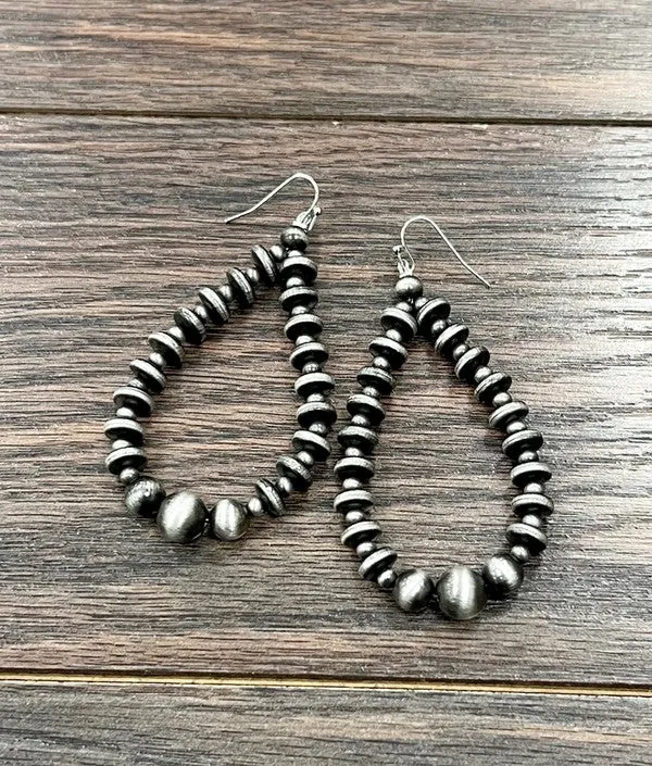 Navajo Pearl Drop Earrings 2.7"