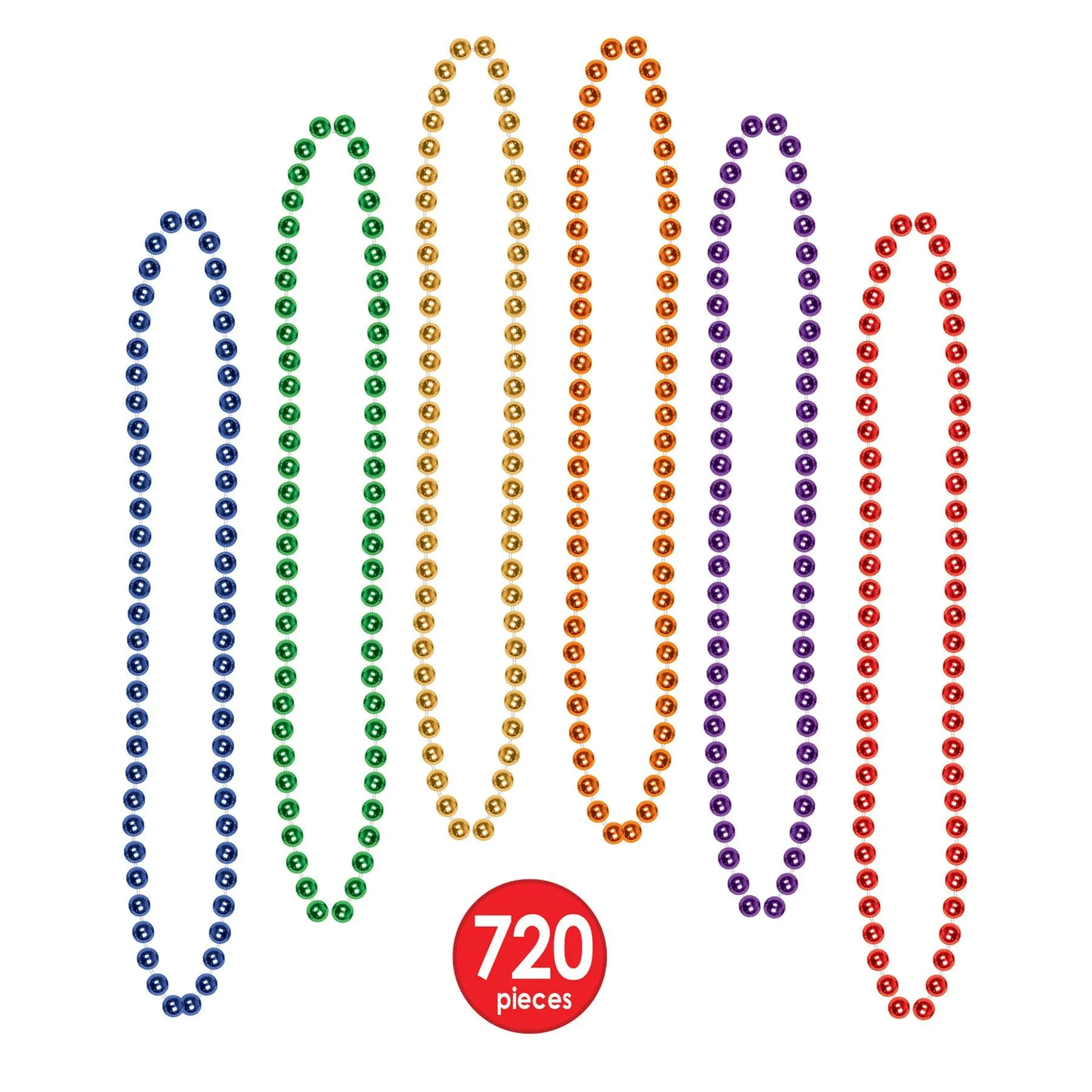 Party Bead Necklaces - Small Round, assorted colors