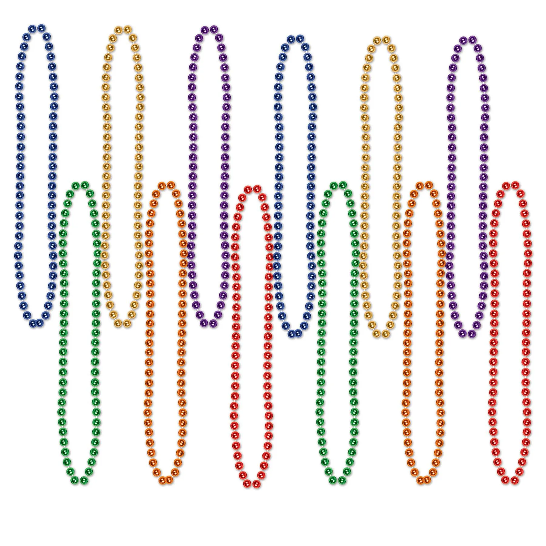 Party Bead Necklaces - Small Round, assorted colors