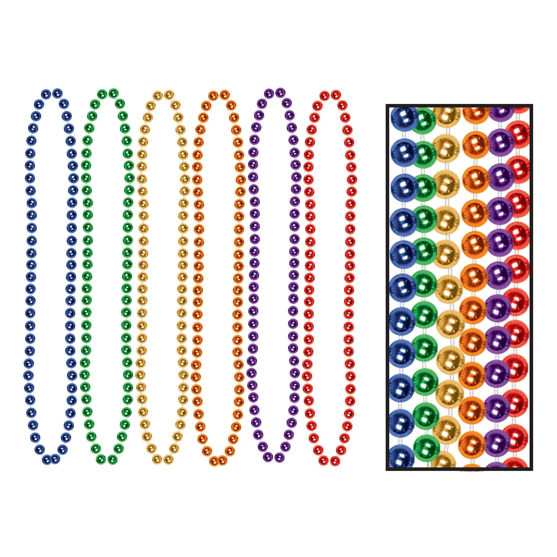 Party Bead Necklaces - Small Round, assorted colors