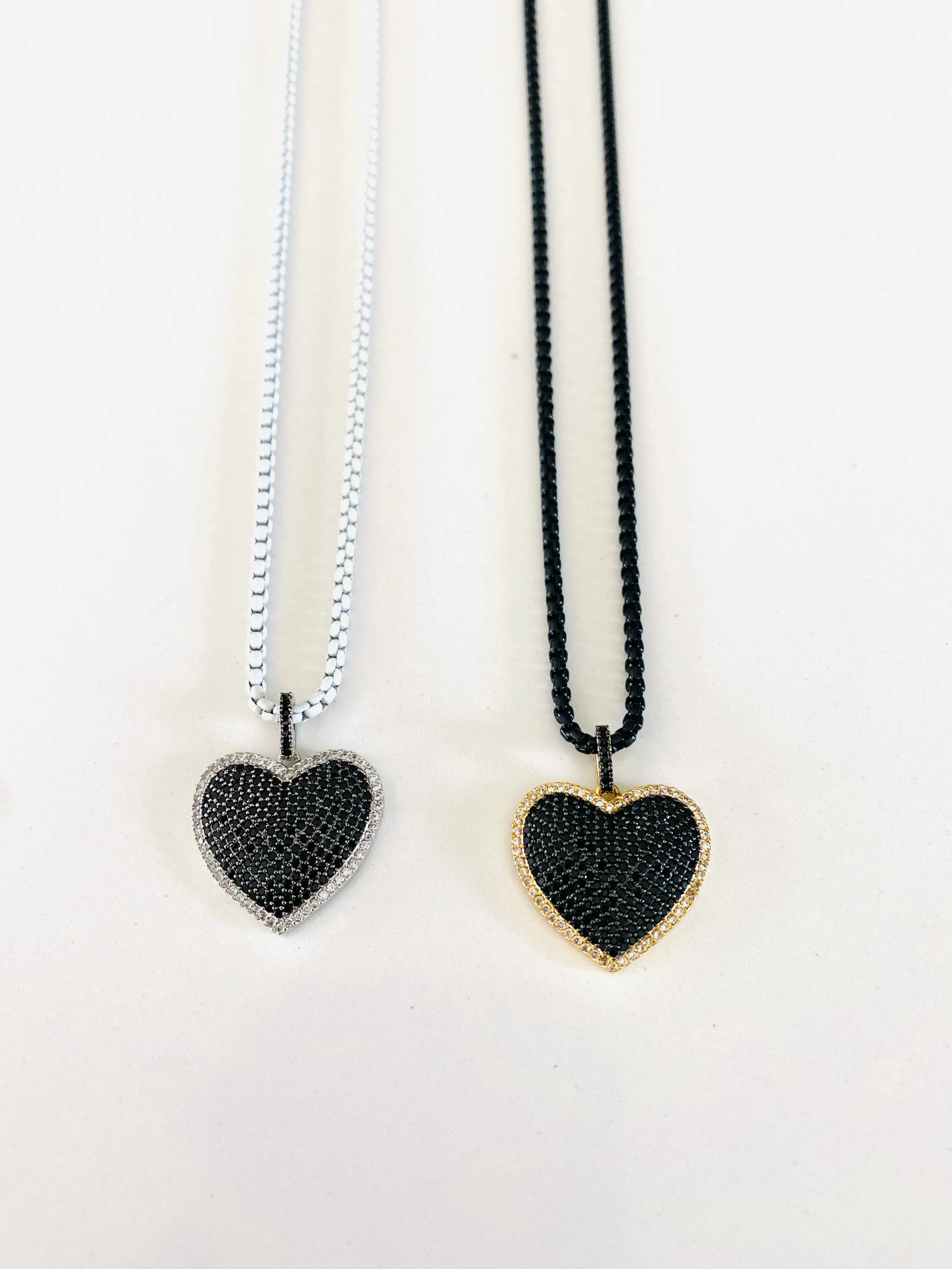 Pave Heart with CZ Stones