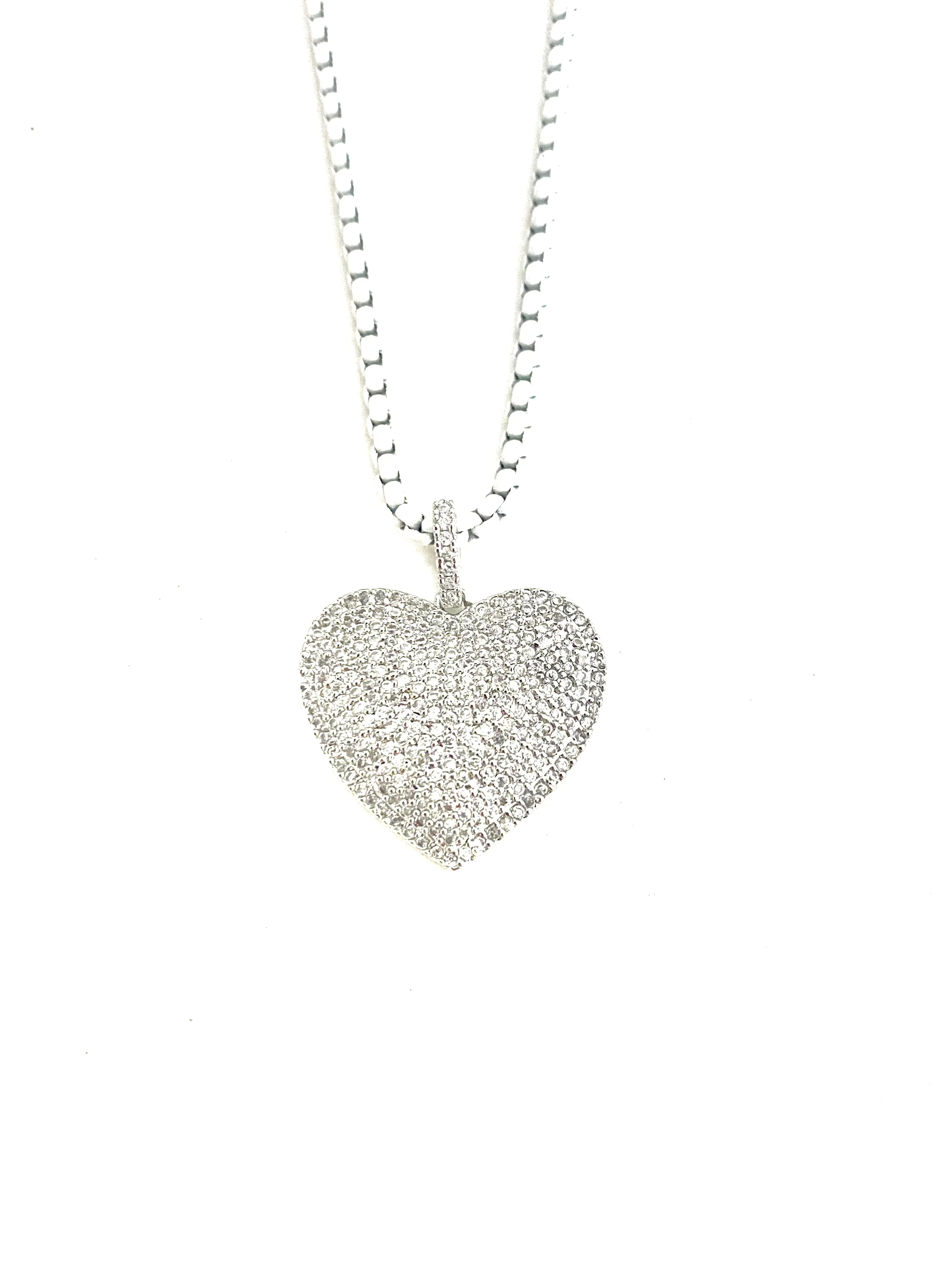Pave Heart with CZ Stones