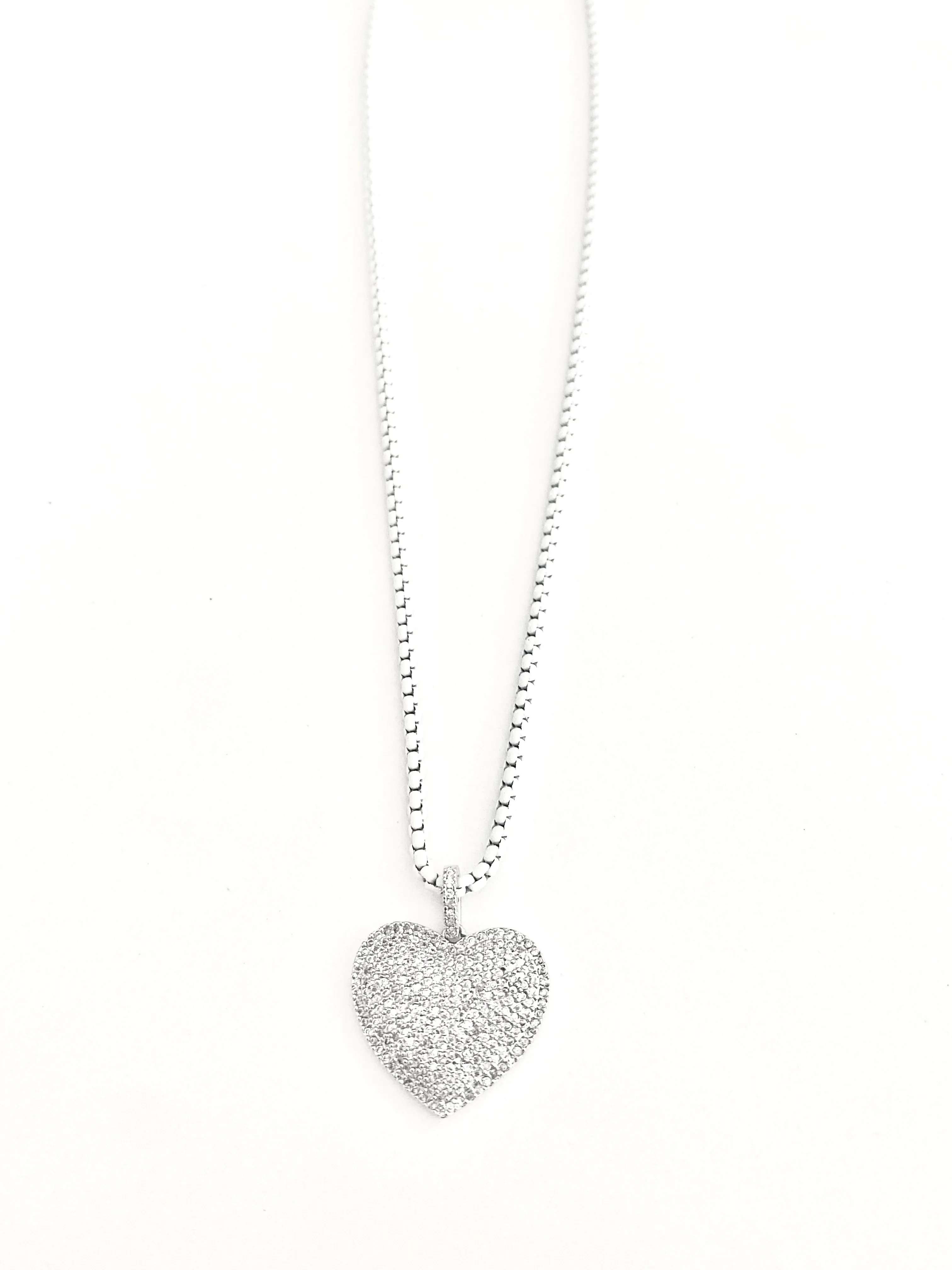 Pave Heart with CZ Stones