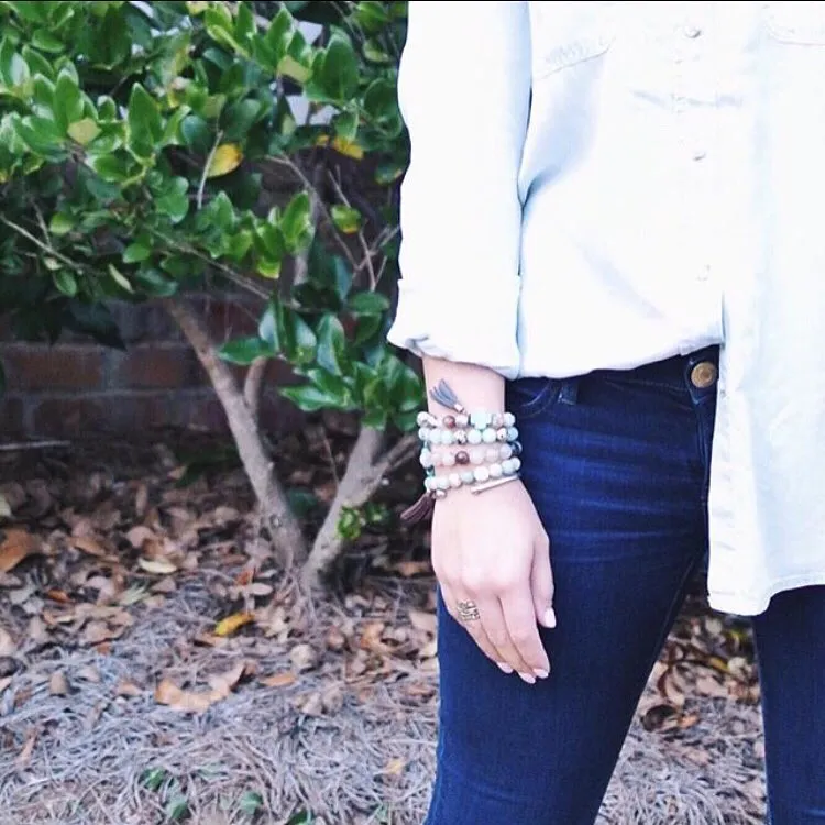 "Hayden" Wooden and Turquoise Cross Bracelet