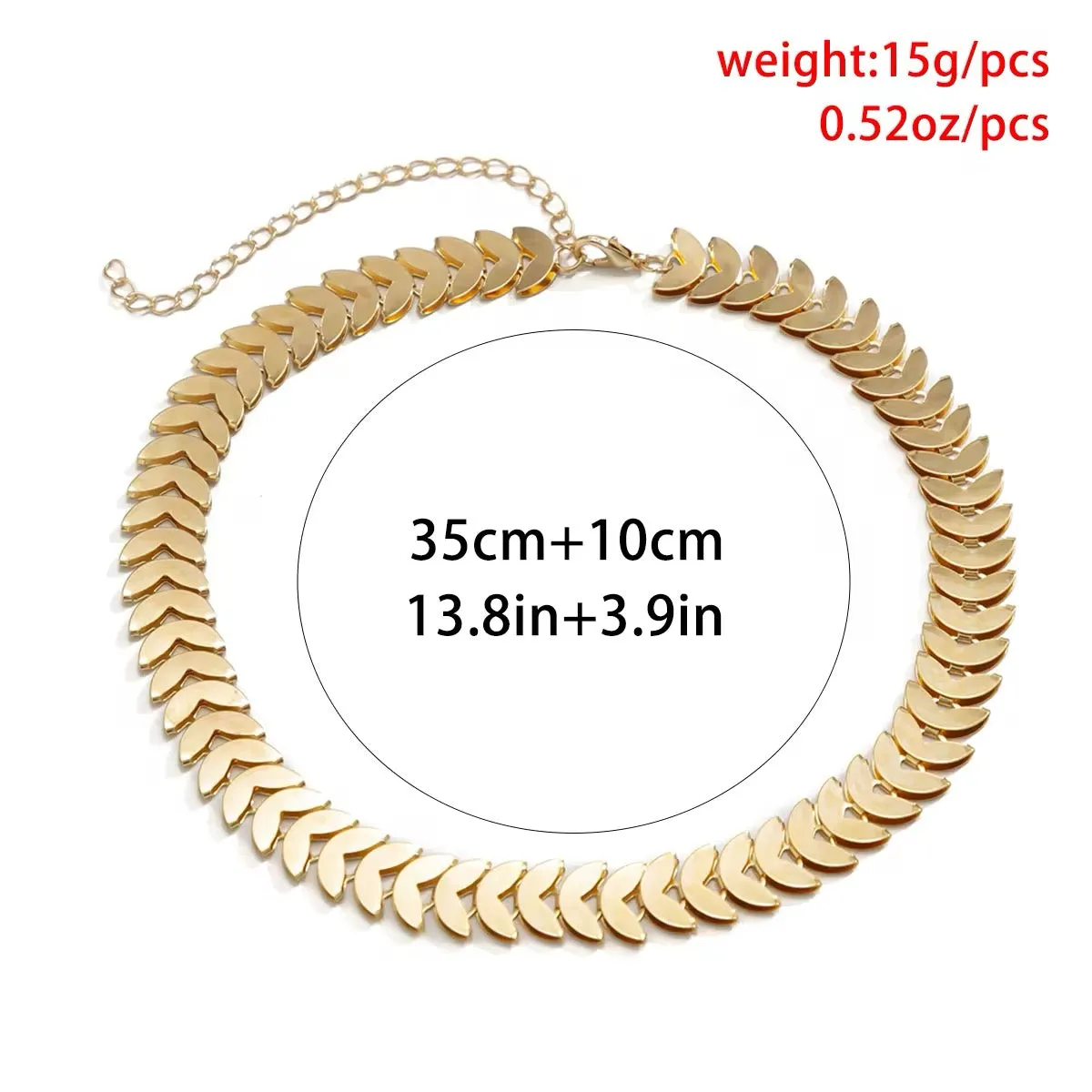 Rome Aesthetic Fishbone Chain Choker Necklace