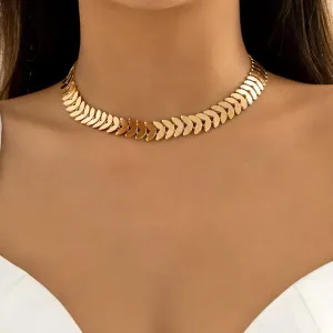 Rome Aesthetic Fishbone Chain Choker Necklace